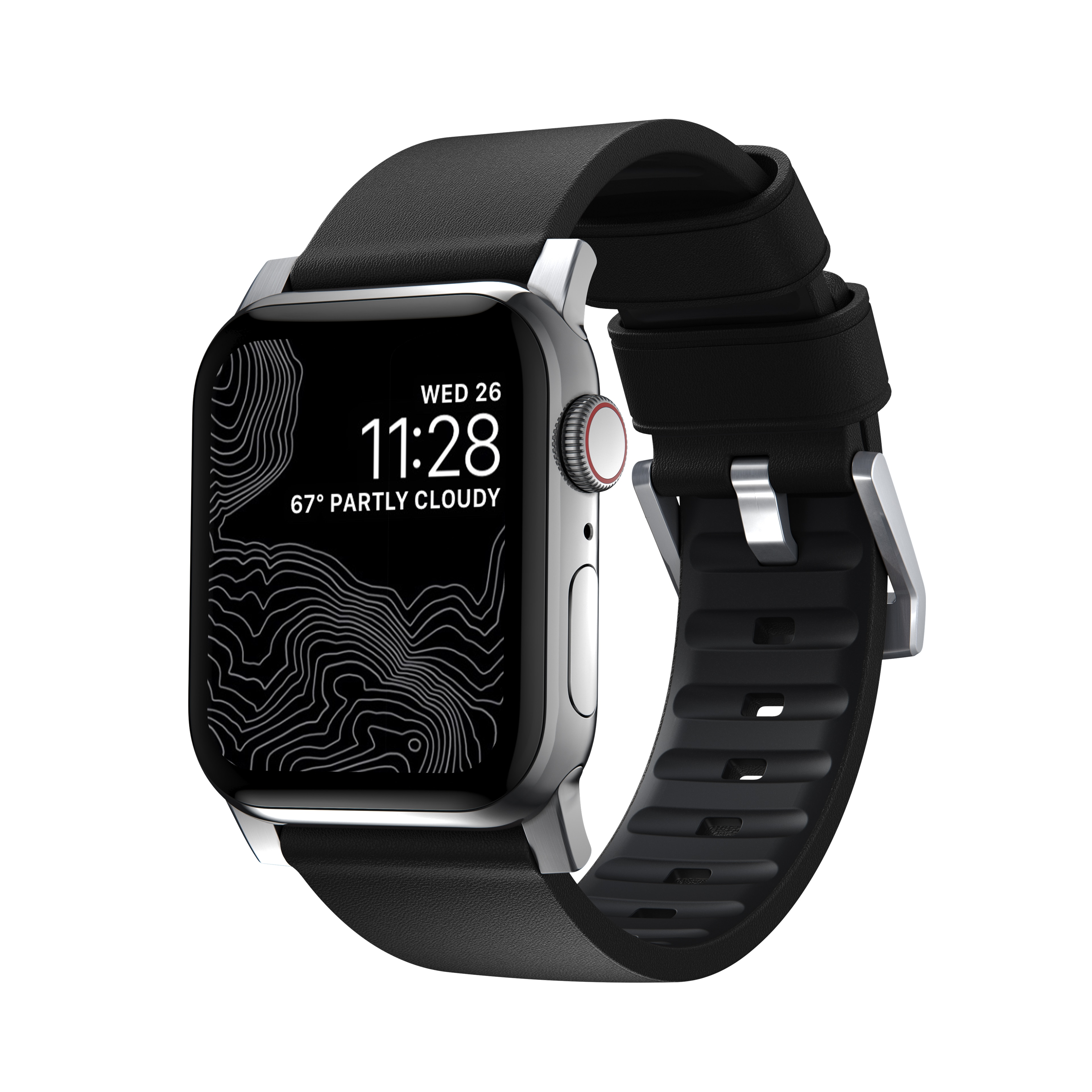 Apple Watch 45mm Series 7 Active Band Pro Black (Silver Hardware)