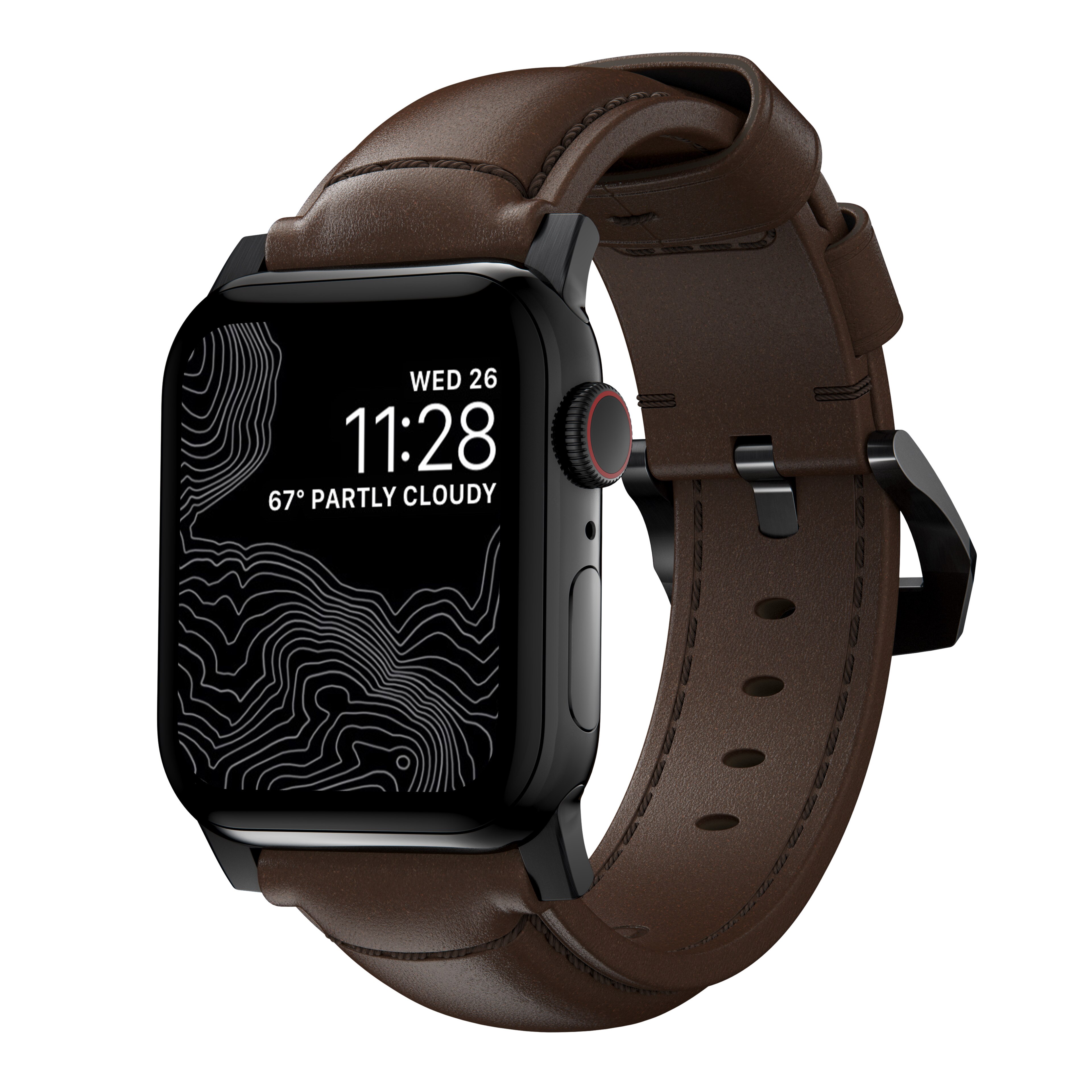 Apple Watch Ultra 49mm Traditional Band Rustic Brown (Black Hardware)