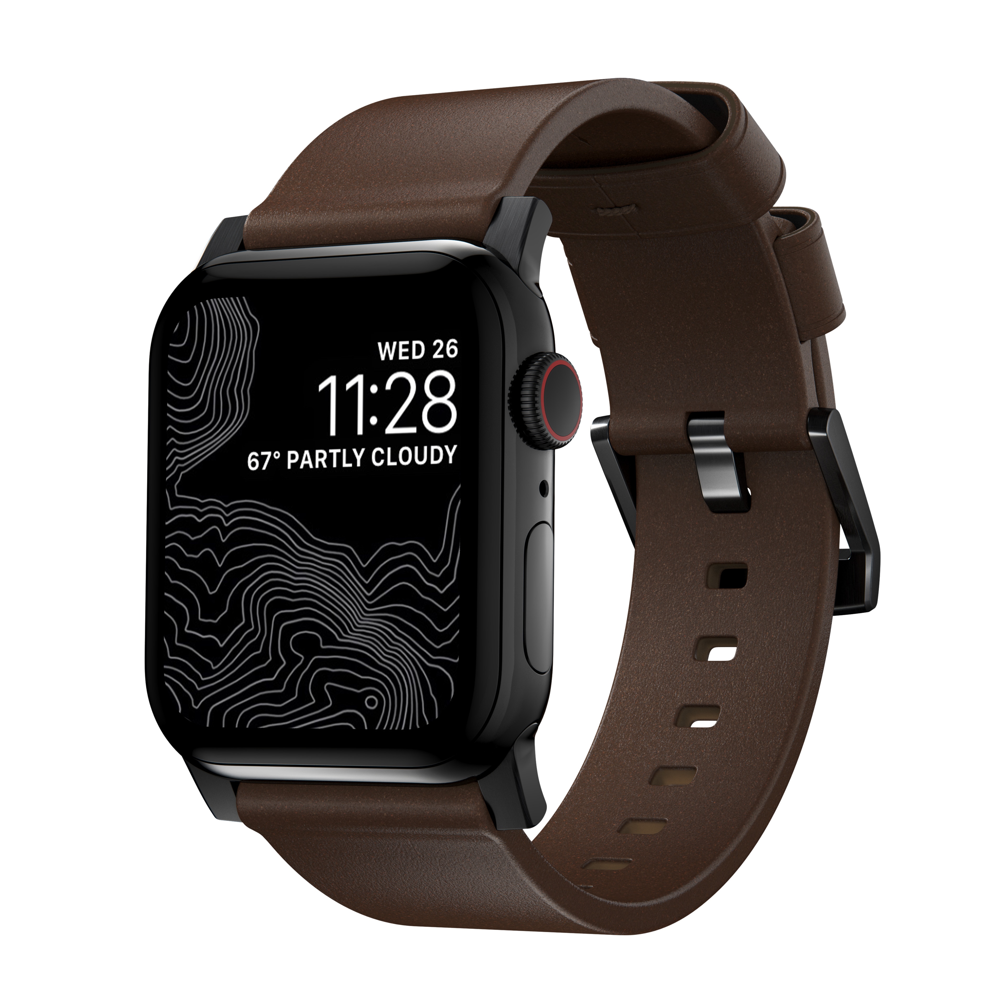 Apple Watch 38/40/41 mm Modern Band Horween Leather Rustic Brown (Black Hardware)
