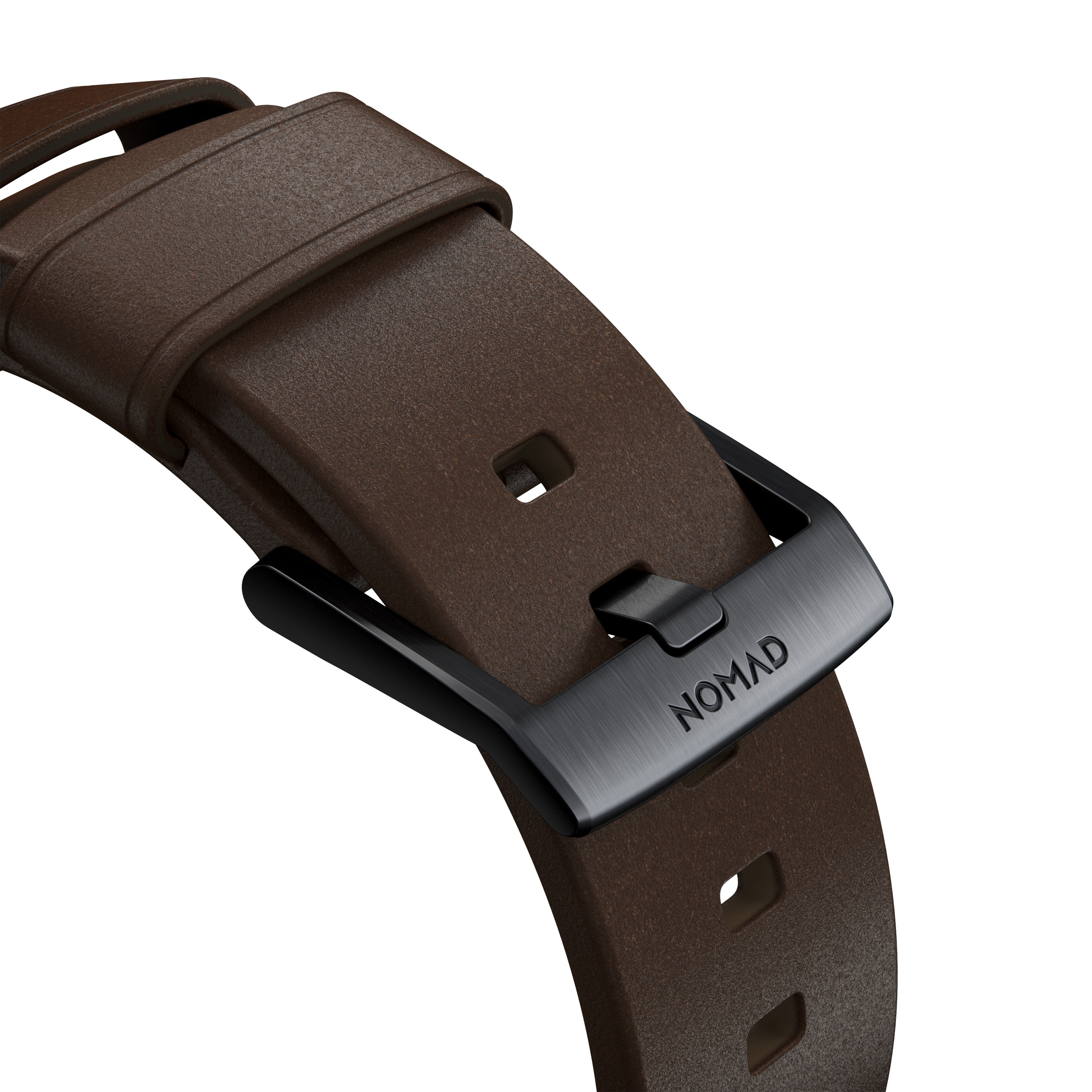 Apple Watch 38mm Modern Band Horween Leather Rustic Brown (Black Hardware)