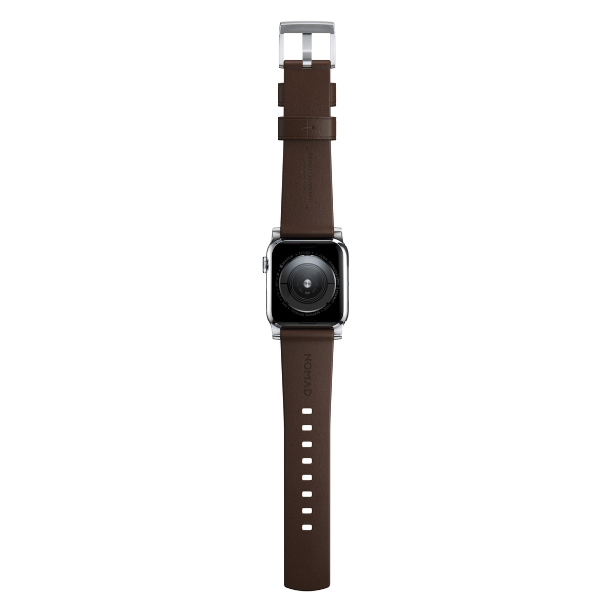 Apple Watch 42mm Modern Band Horween Leather Rustic Brown (Silver Hardware)