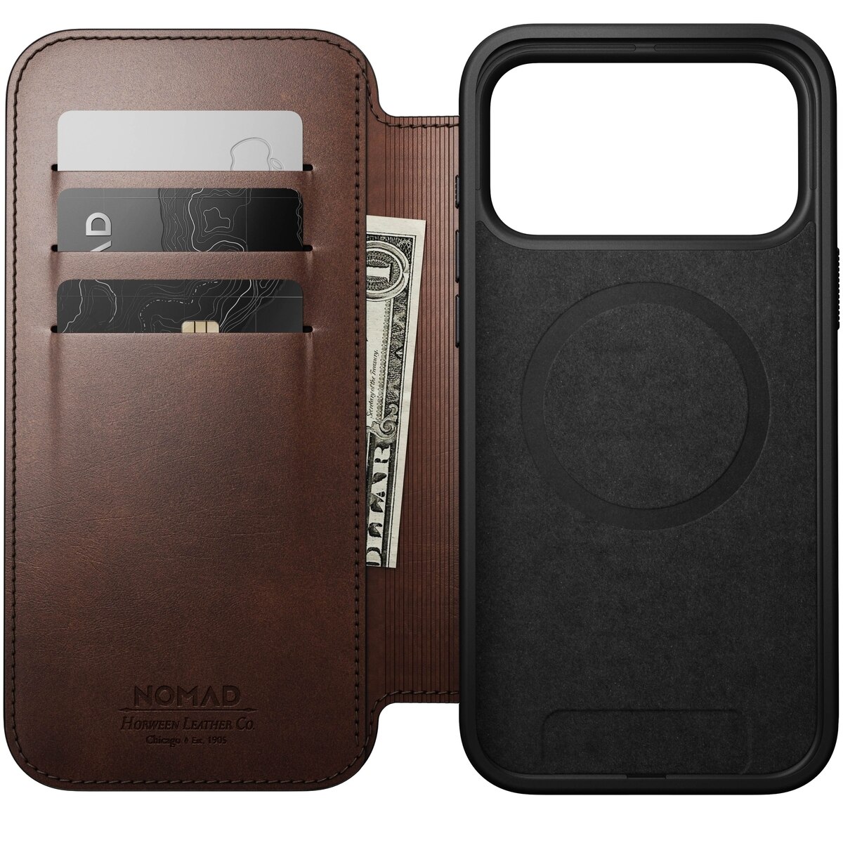 iPhone 17 Pro Max Modern Horween Leather Folio MagSafe Black