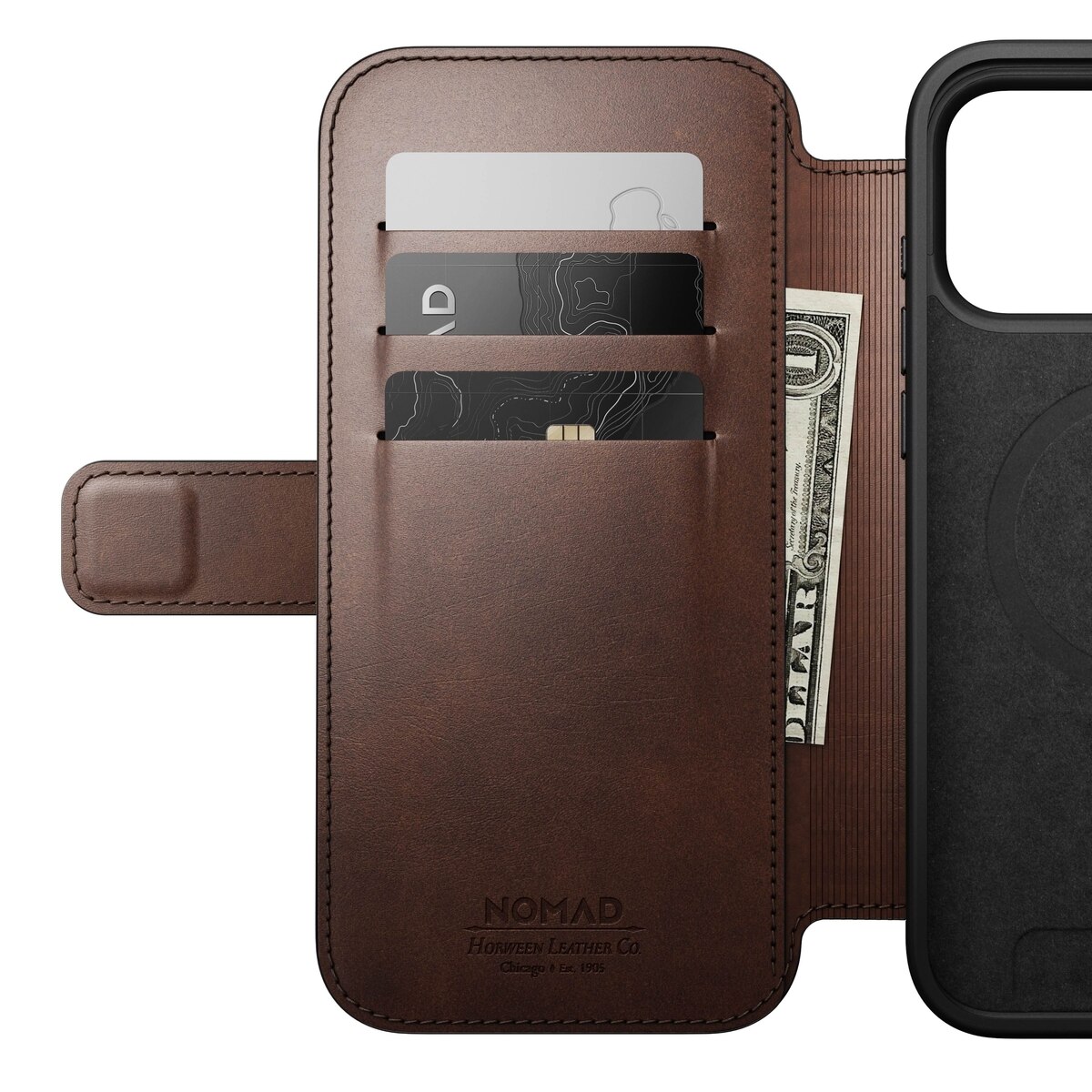 iPhone 17 Pro Max Modern Horween Leather Folio MagSafe Black