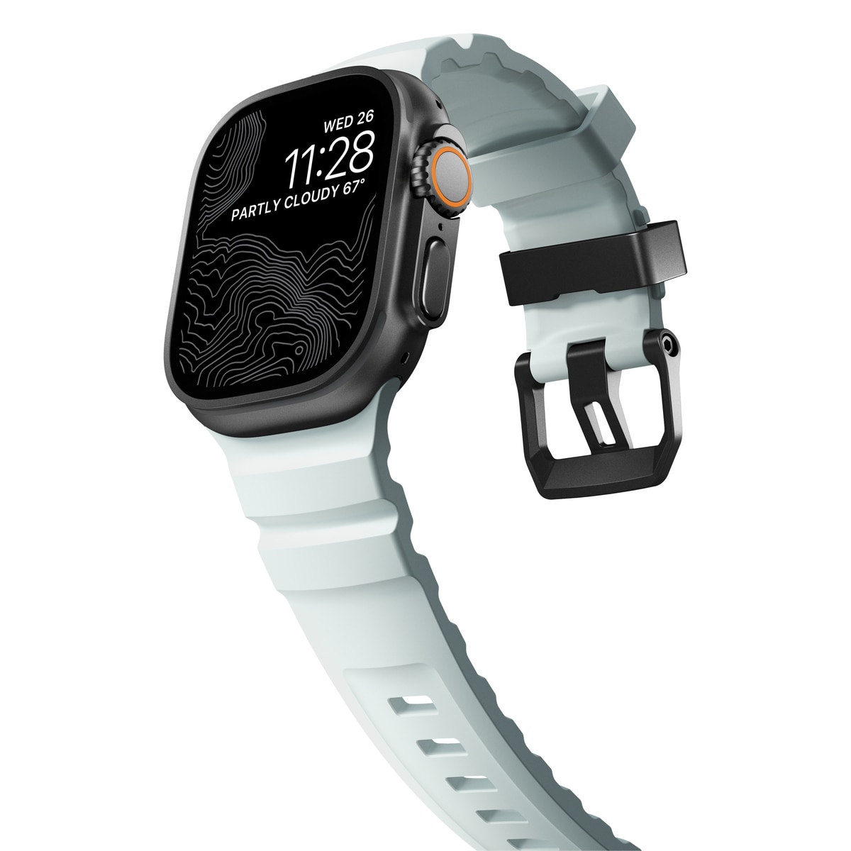 Apple Watch Series 9 45mm Rocky Point Band Icy Blue Glow (Black Hardware) - Limited edition