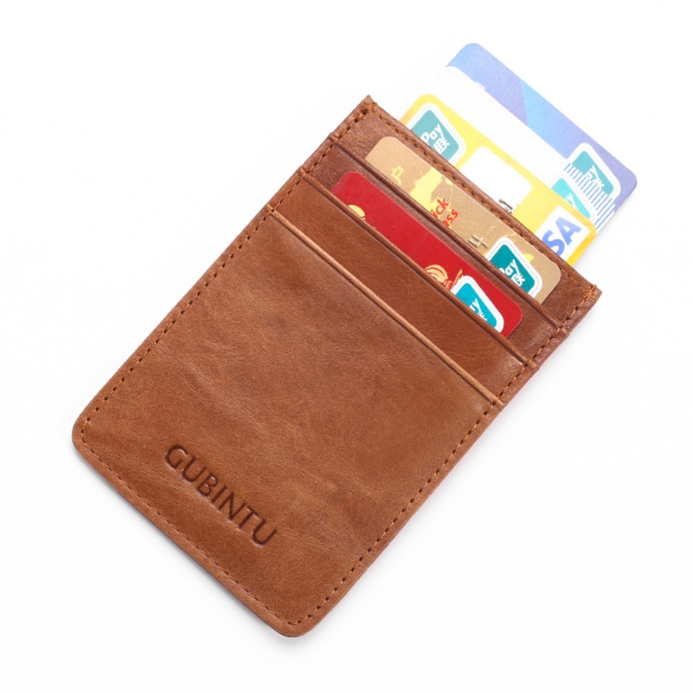 Slim RFID Card Case Brown