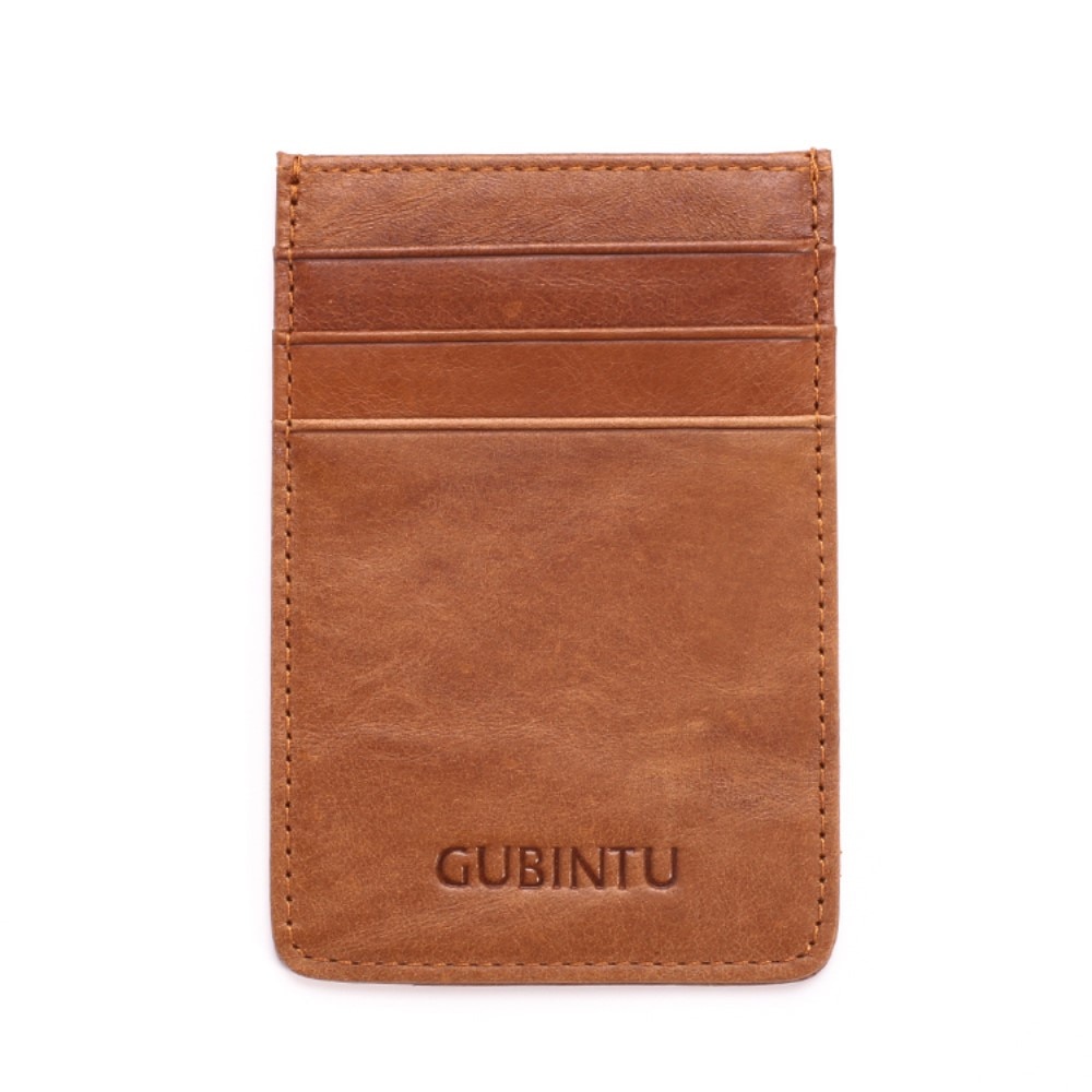 Slim RFID Card Case Brown