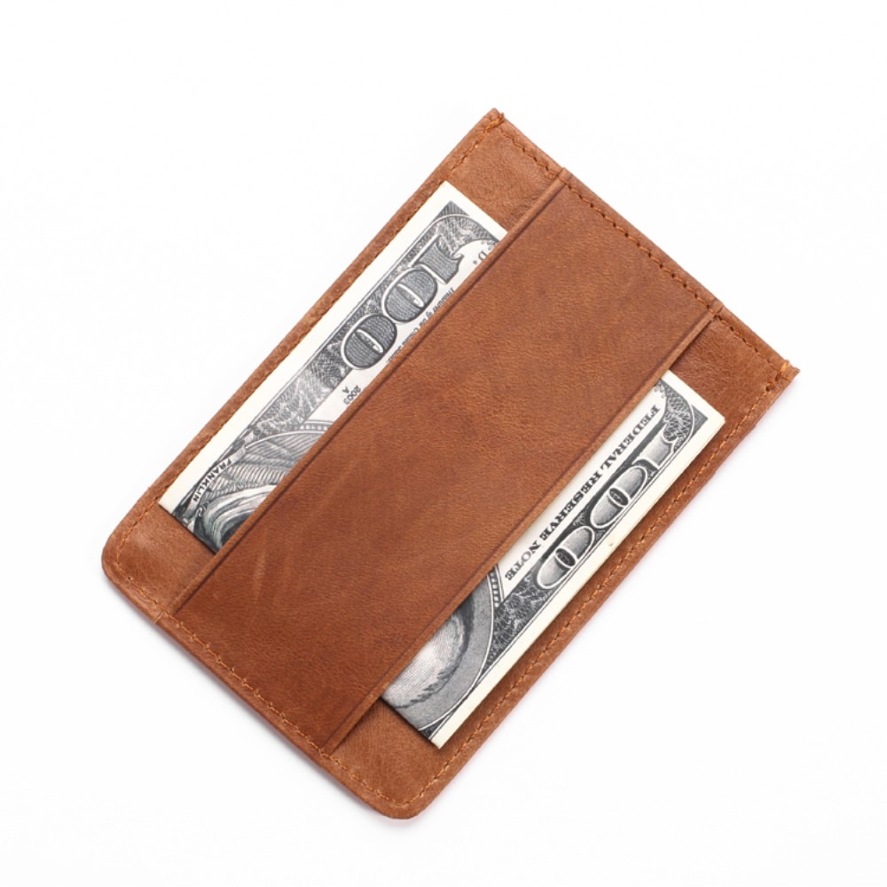 Slim RFID Card Case Brown