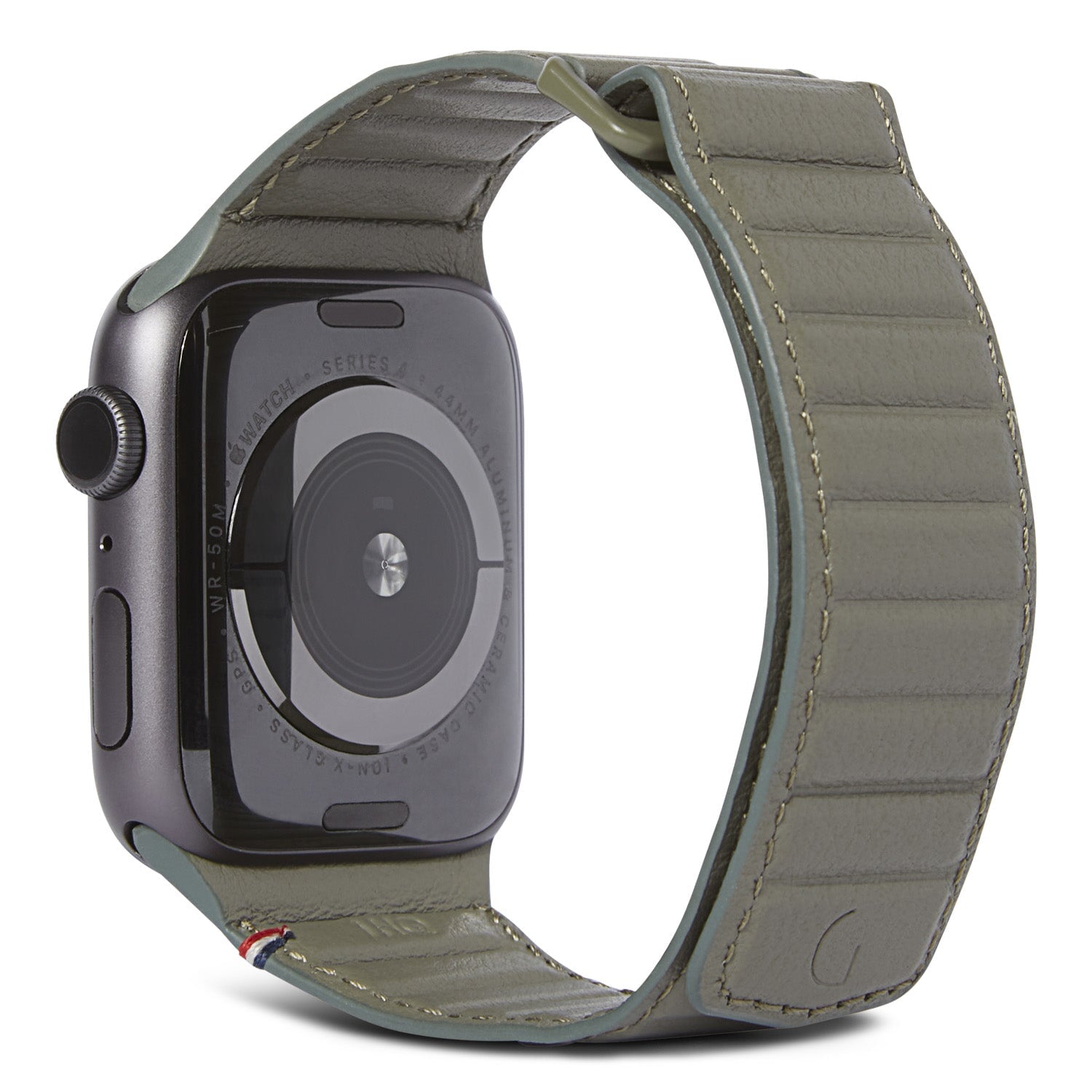 Leather Magnetic Traction Strap Apple Watch SE 44mm Olive