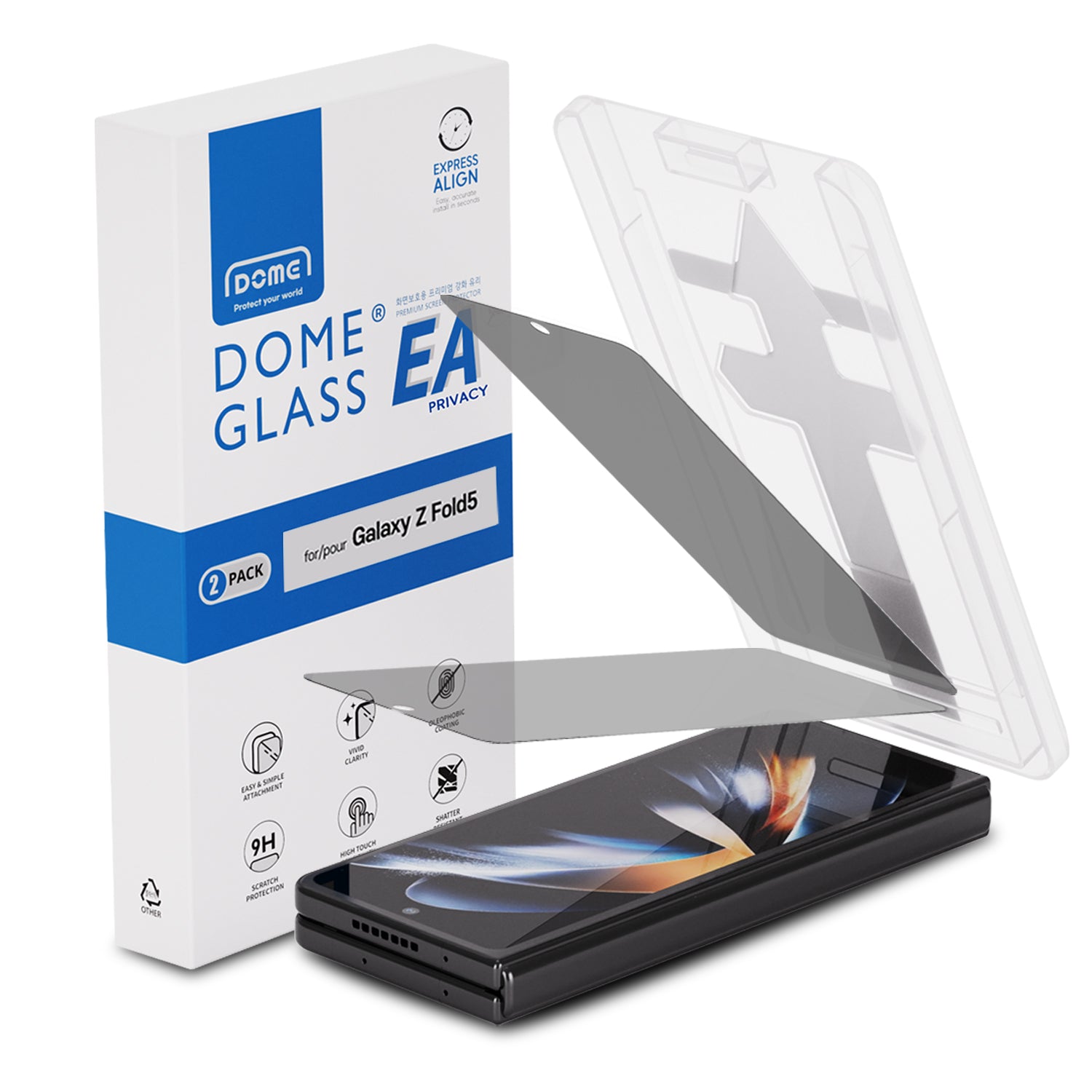 Samsung Galaxy Z Fold 5 EA Privacy Glass Screen Protector (2-pack)