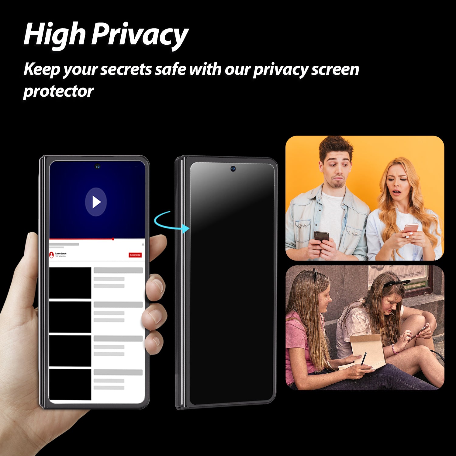 Samsung Galaxy Z Fold 5 EA Privacy Glass Screen Protector (2-pack)