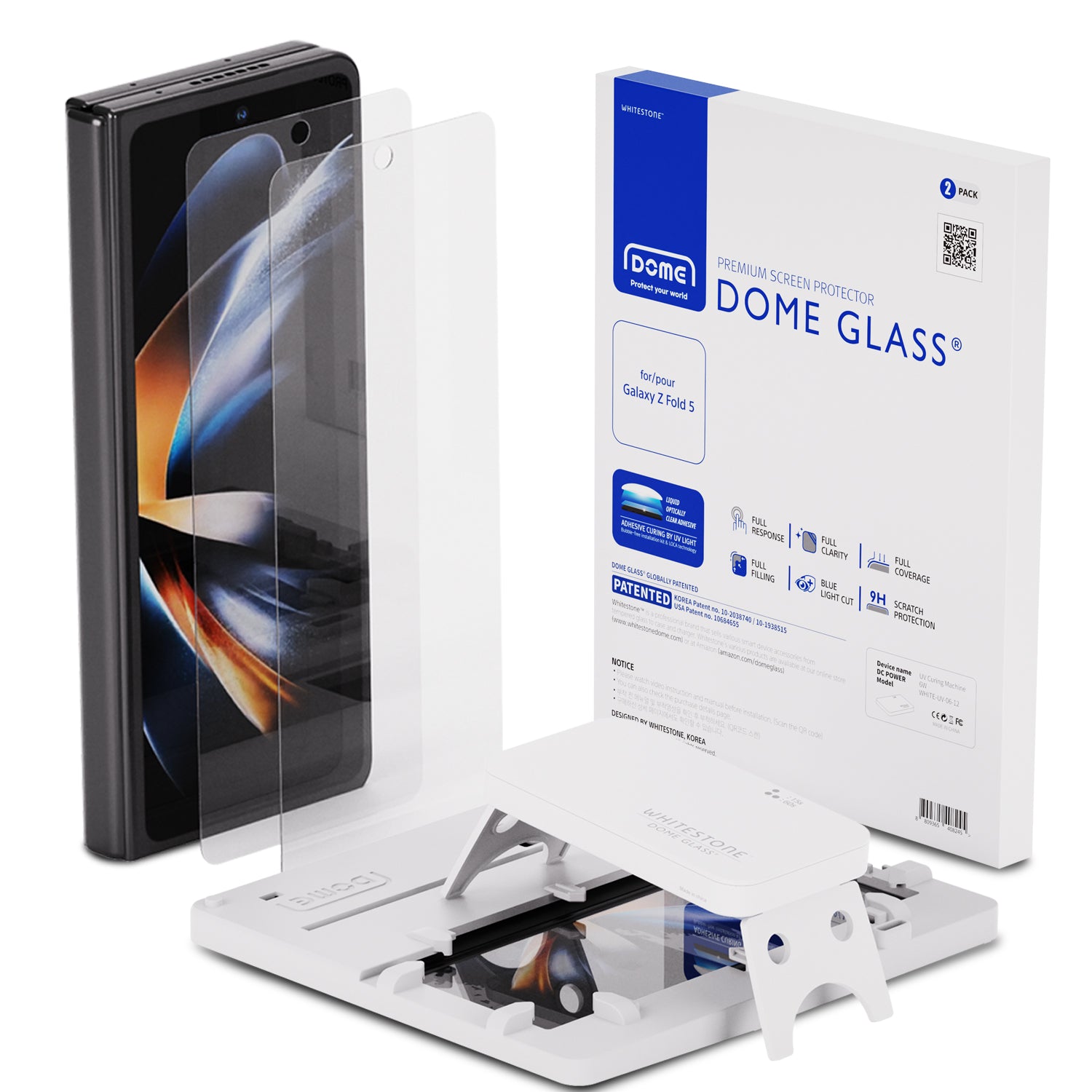 Samsung Galaxy Z Fold 5 Dome Glass Screen Protector (2-pack)