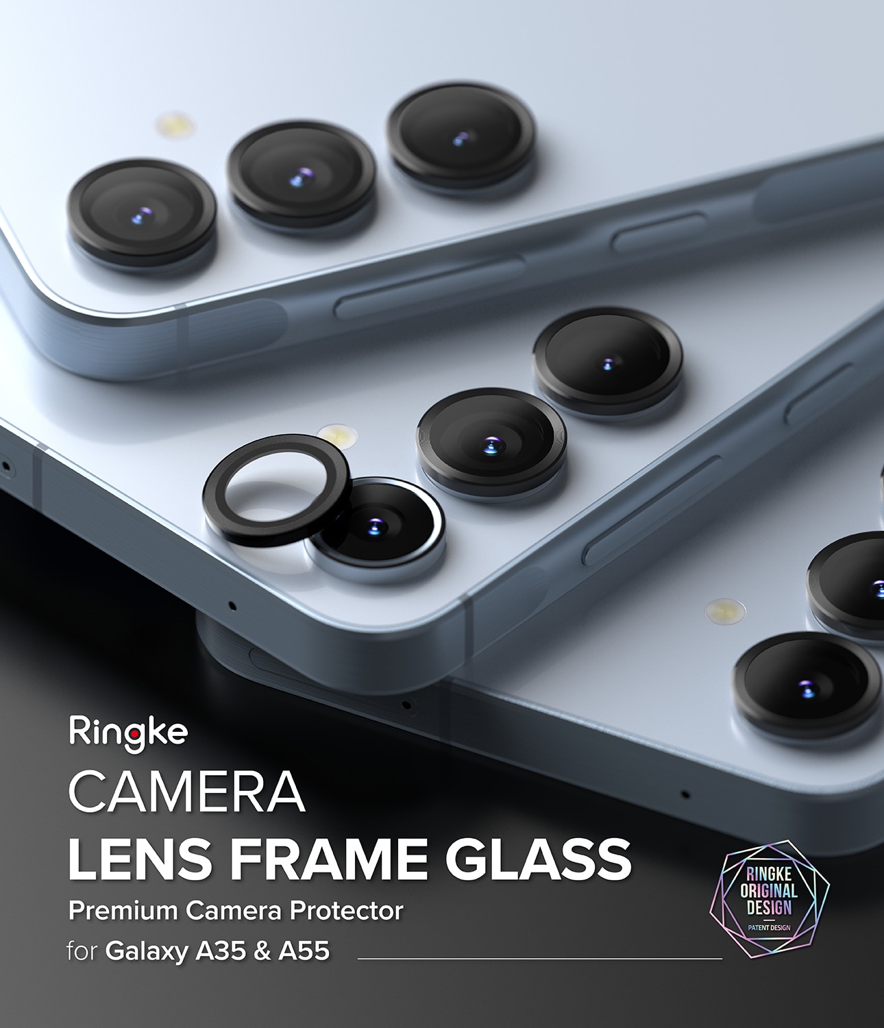 Samsung Galaxy A55 Camera Lens Frame Glass Black