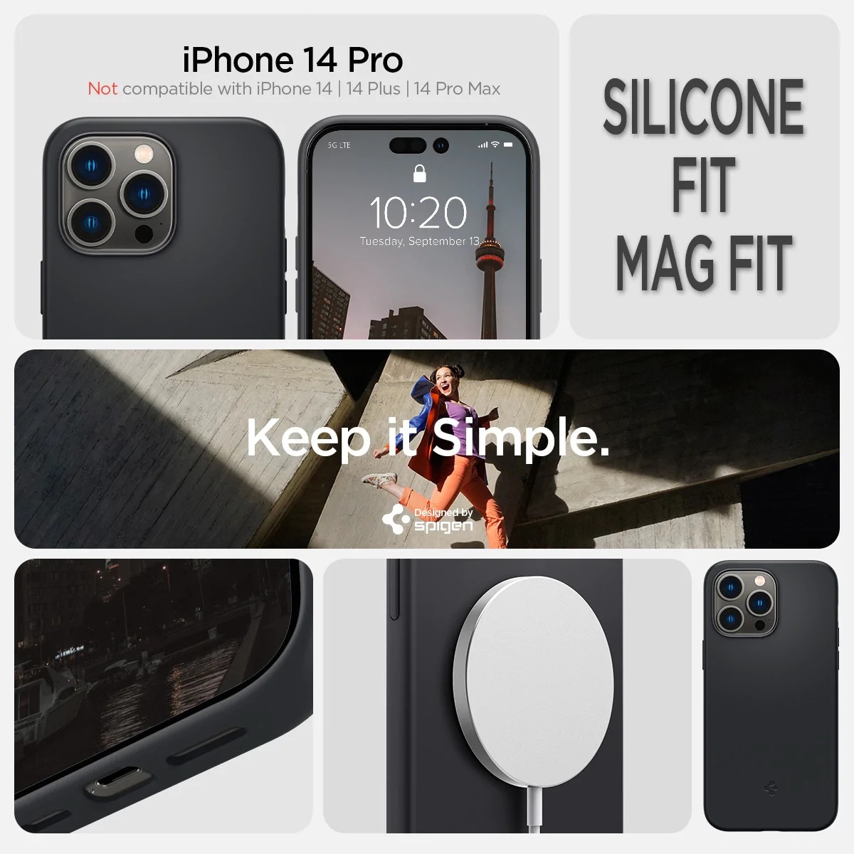 iPhone 14 Pro Max Case Silicone Fit Mag Black