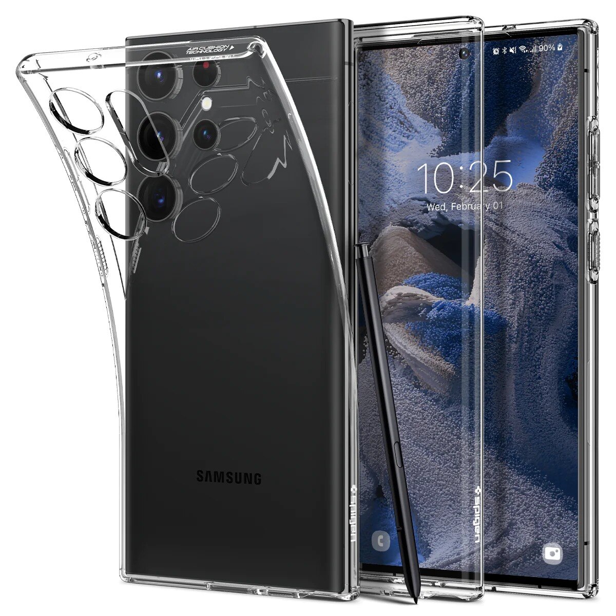 Samsung Galaxy S23 Ultra Kit w. Liquid Crystal Case, Screen Protector, Lens Protector