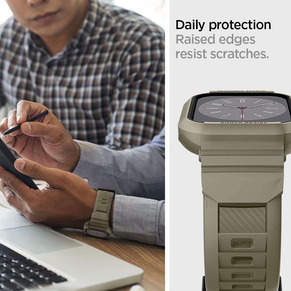 Apple Watch 45mm Series 9 Case Rugged Armor Pro Vintage Khaki