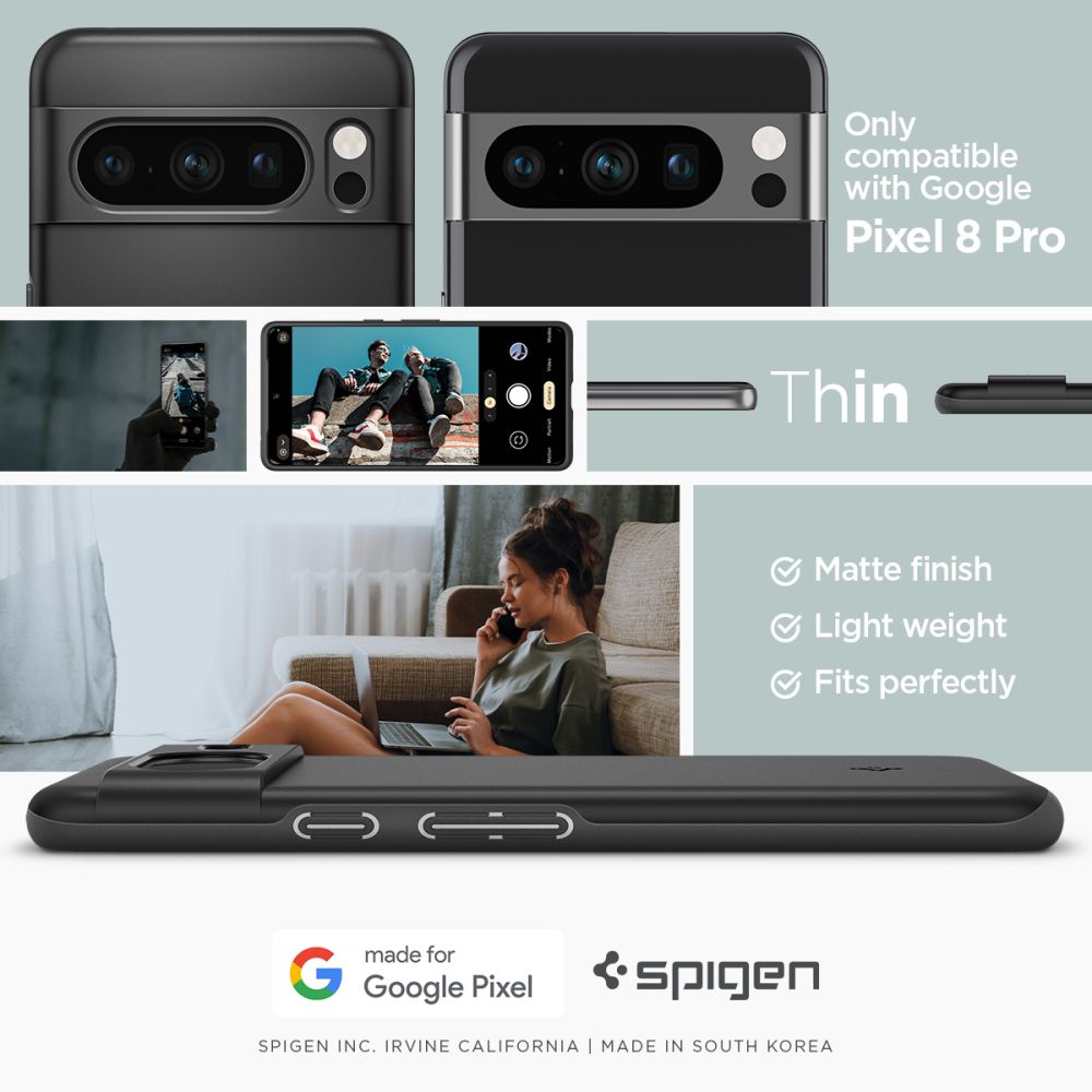 Spigen Google Pixel 8 Pro Case Thin Fit Black