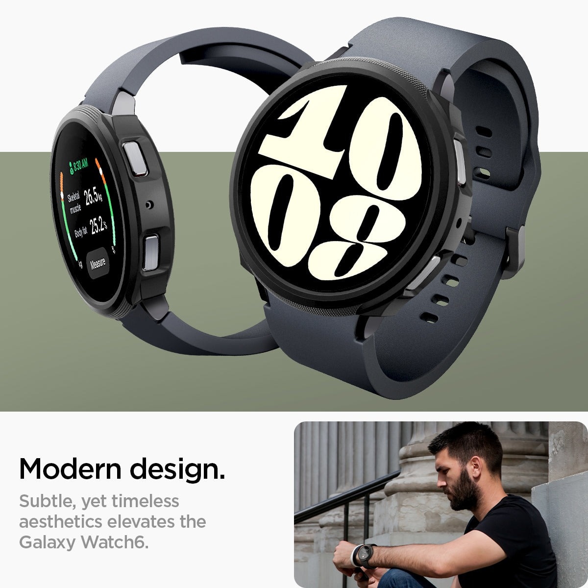 Samsung Galaxy Watch 6 44mm Case Liquid Air Black