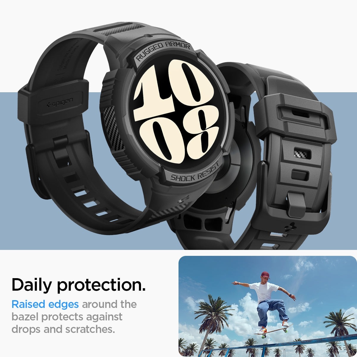 Samsung Galaxy Watch 6 44mm Case Rugged Armor Pro Black