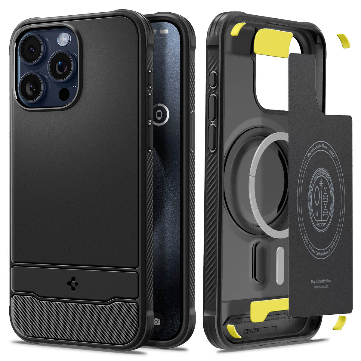 Spigen iPhone 15 Pro Max Case Rugged Armor MagSafe Black