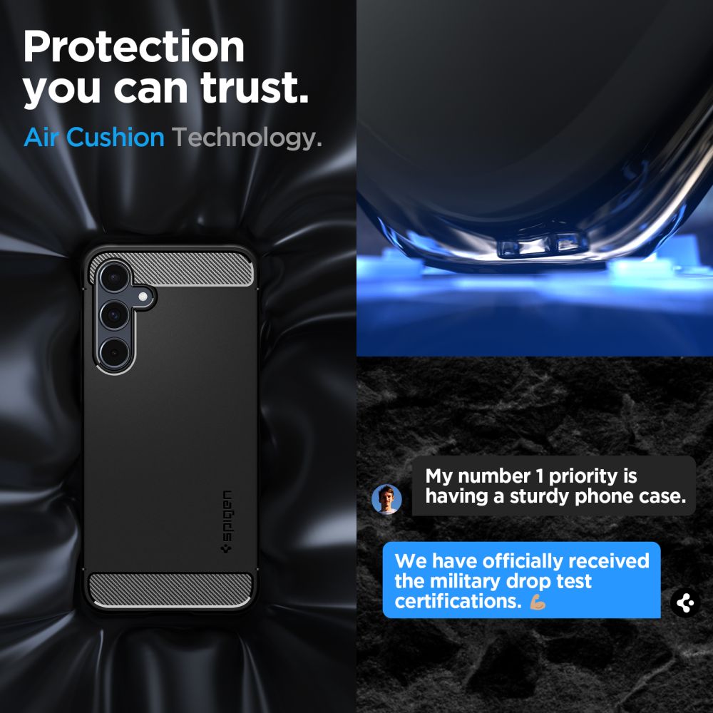 Samsung Galaxy A55 Case Rugged Armor Black