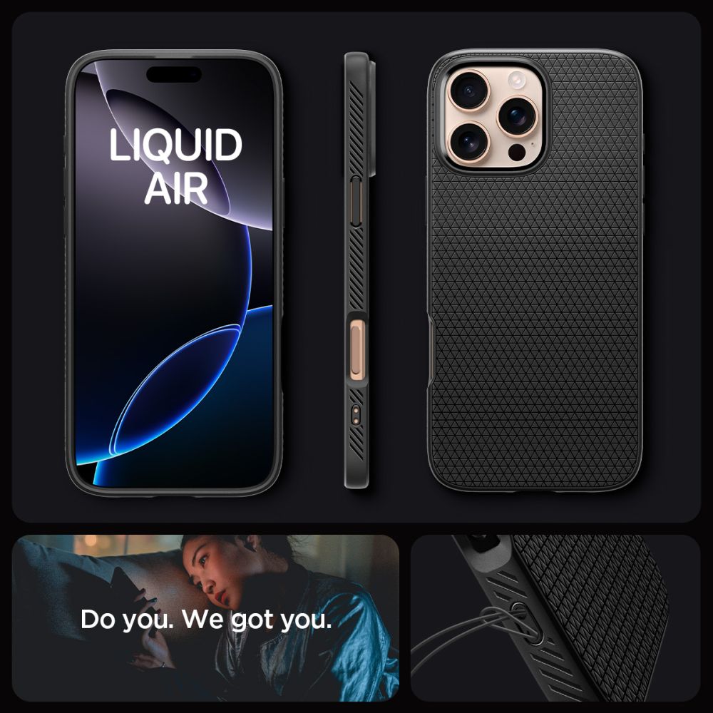 iPhone 16 Pro Max Case Liquid Air Matte Black