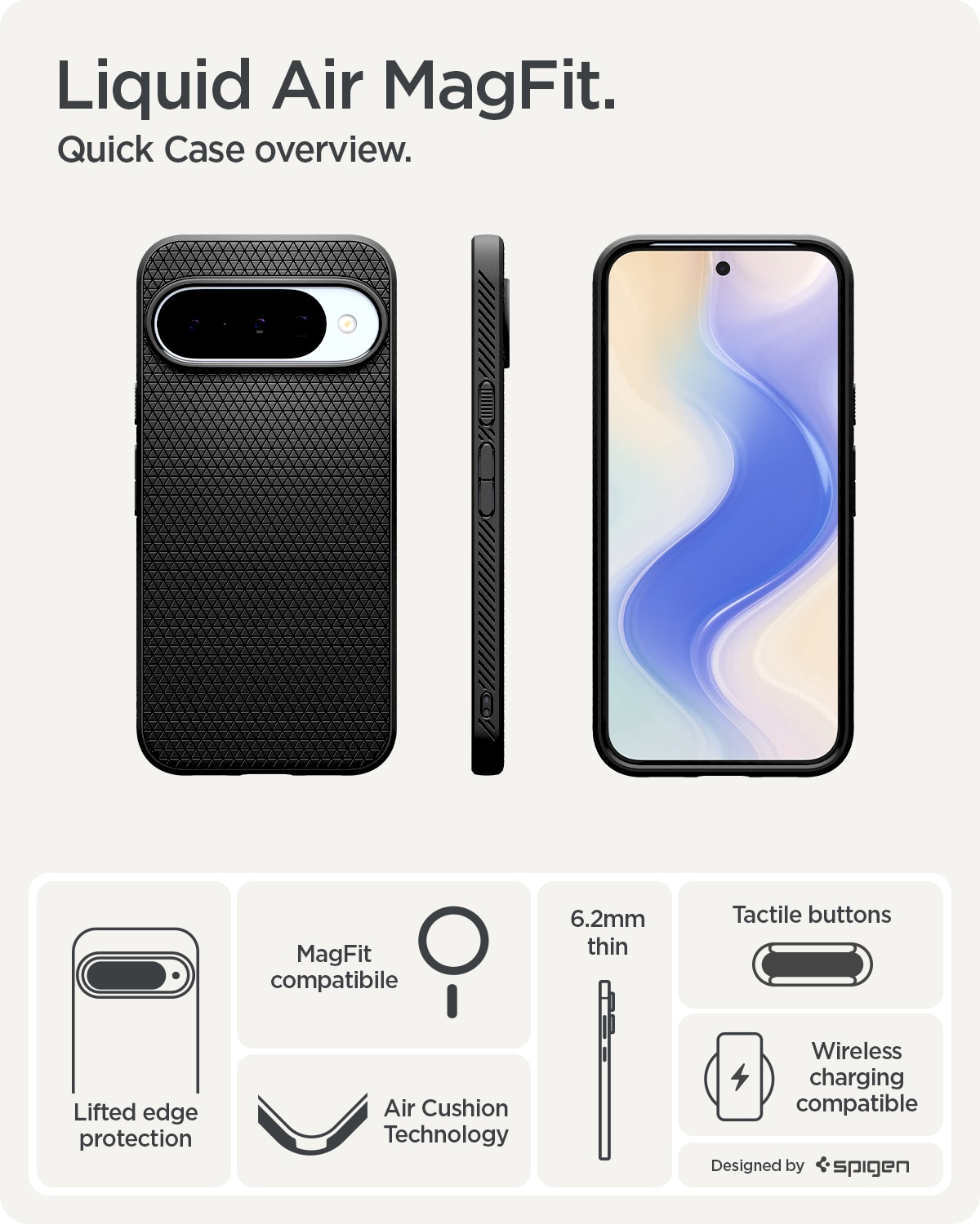 Google Pixel 10 Case Liquid Air MagSafe Matte Black
