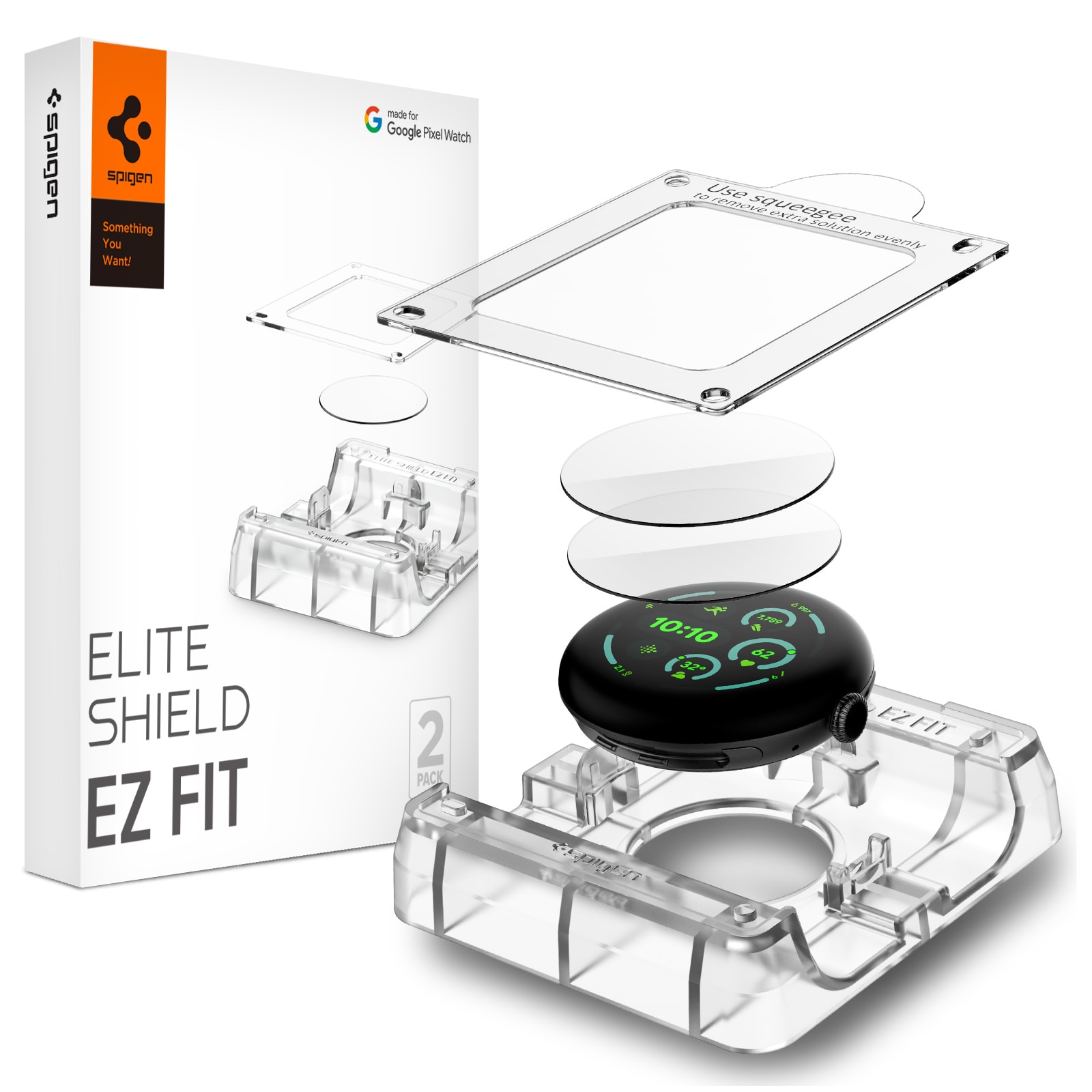 Google Pixel Watch 3 45mm Screen Protector EliteShield EZ Fit (2-pack)