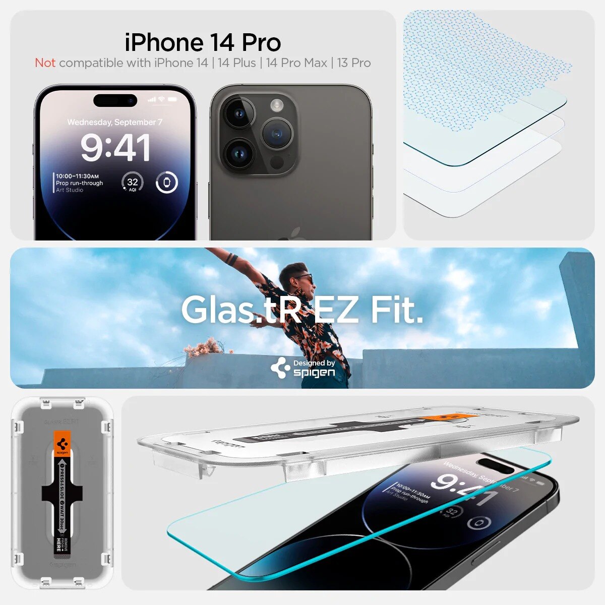 iPhone 14 Pro Screen Protector GLAS EZ Fit (2-pack)