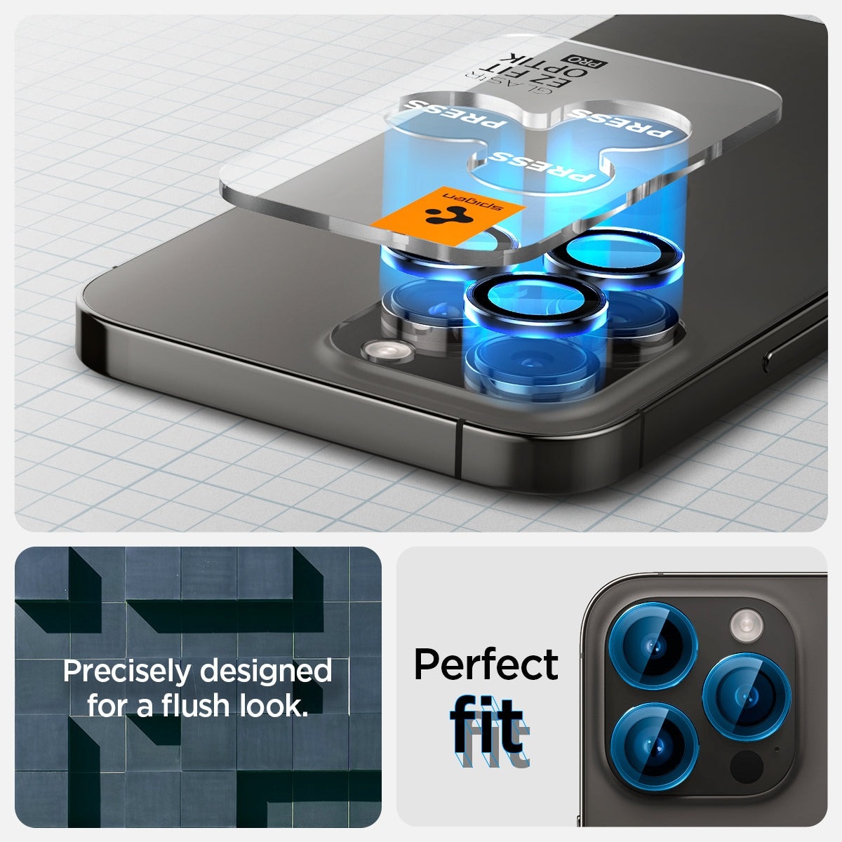 iPhone 15 Pro Max EZ Fit Optik Pro Lens Protector Black