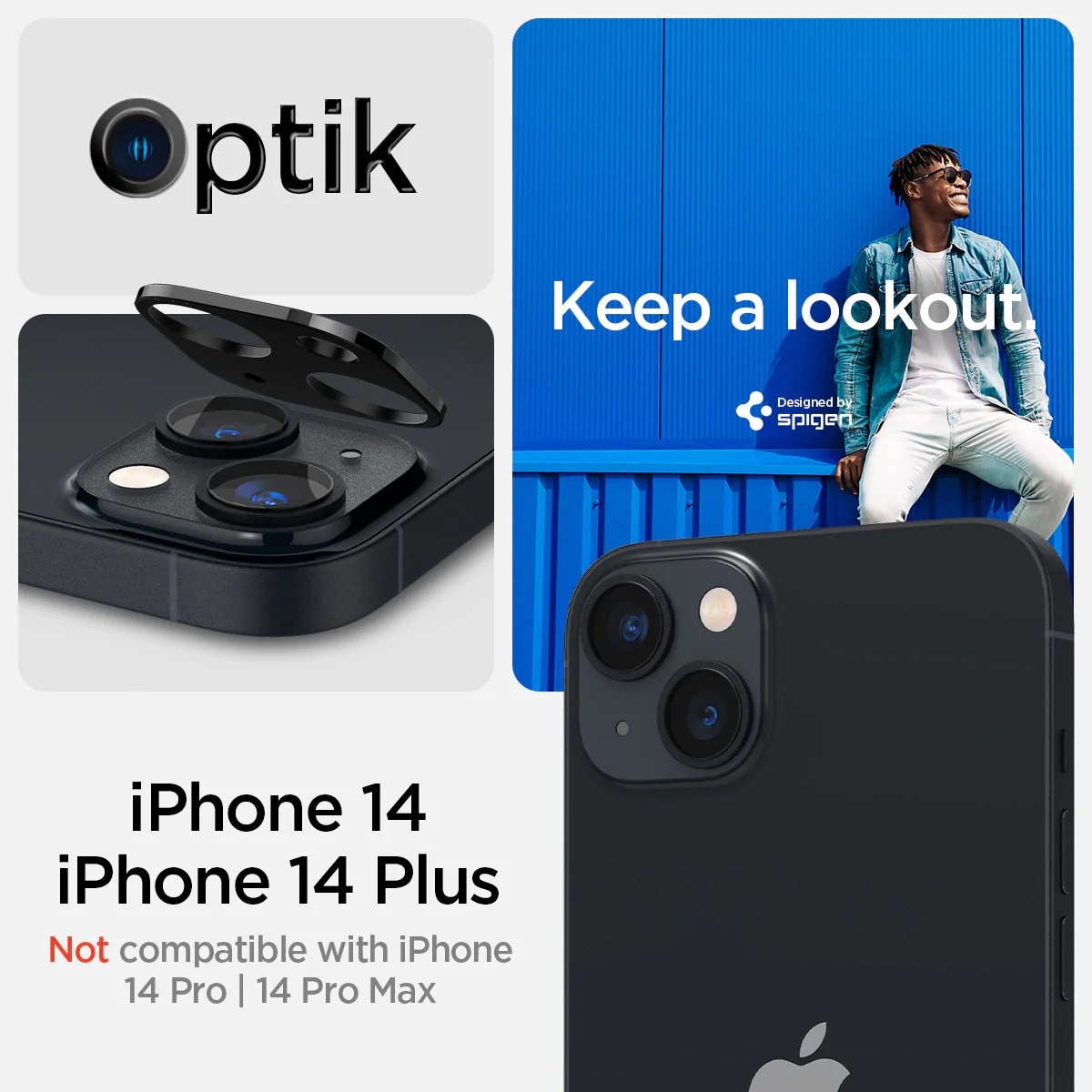 iPhone 14 Plus Optik Lens Protector (2-pack) Black