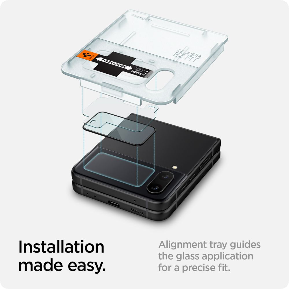 Samsung Galaxy Z Flip 4 Glas.tR EZ Fit Screen Protector + Hinge Film Black