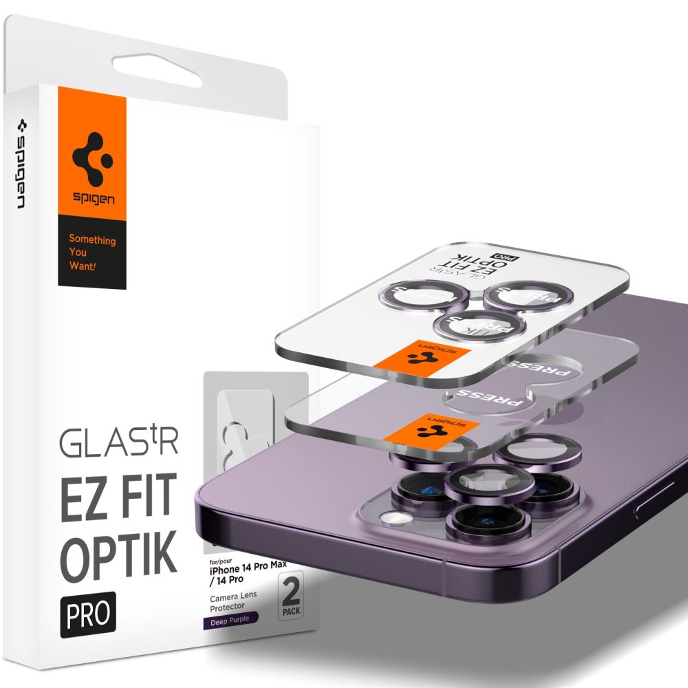 iPhone 14 Pro/14 Pro Max EZ Fit Optik Pro Lens Protector (2-pack) Deep Purple