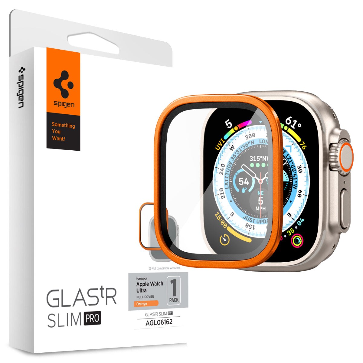 Apple Watch Ultra 49 mm Screen Protector Glas.tR Slim Pro Orange