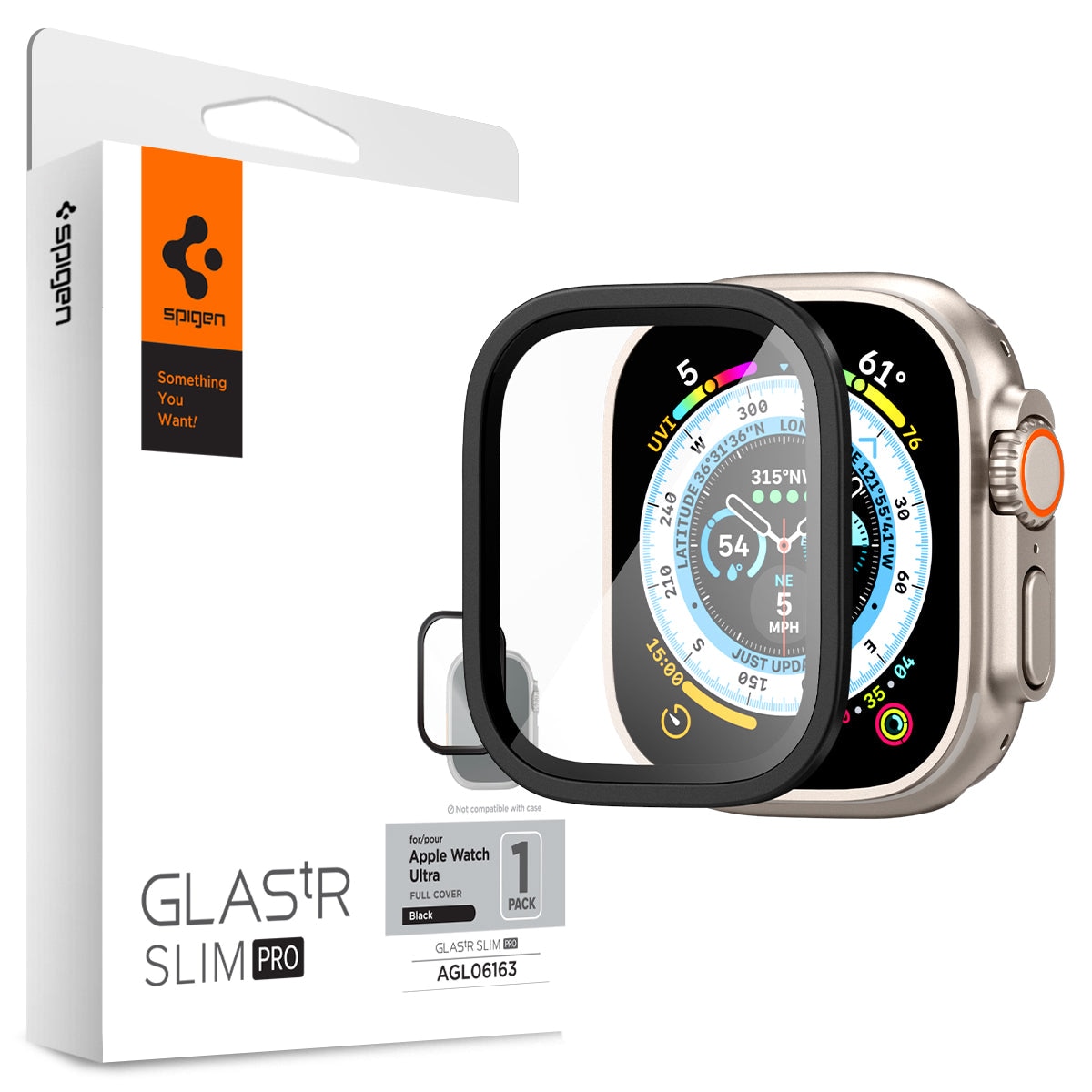 Apple Watch Ultra 2 49mm Screen Protector Glas.tR Slim Pro Black