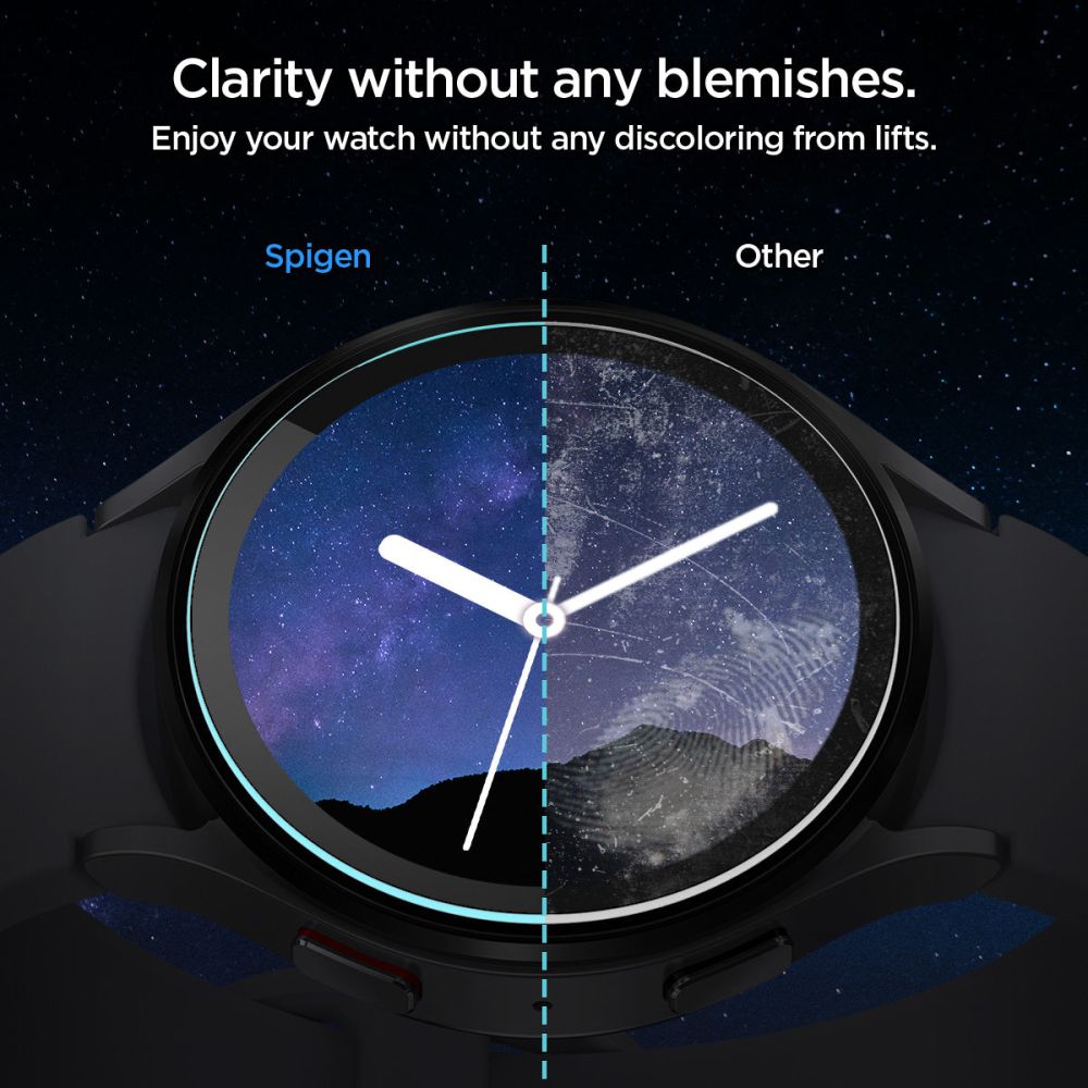 Galaxy Watch 6 (44mm) Screen Protector, Spigen [GlasTR EZ FIT] 2 Pack