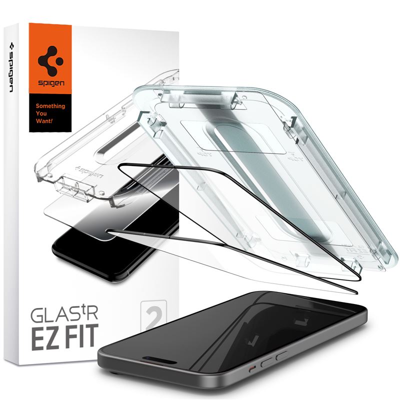 iPhone 15 Plus Screen Protector GLAS.tR Full Cover EZ Fit (2-pack) Black