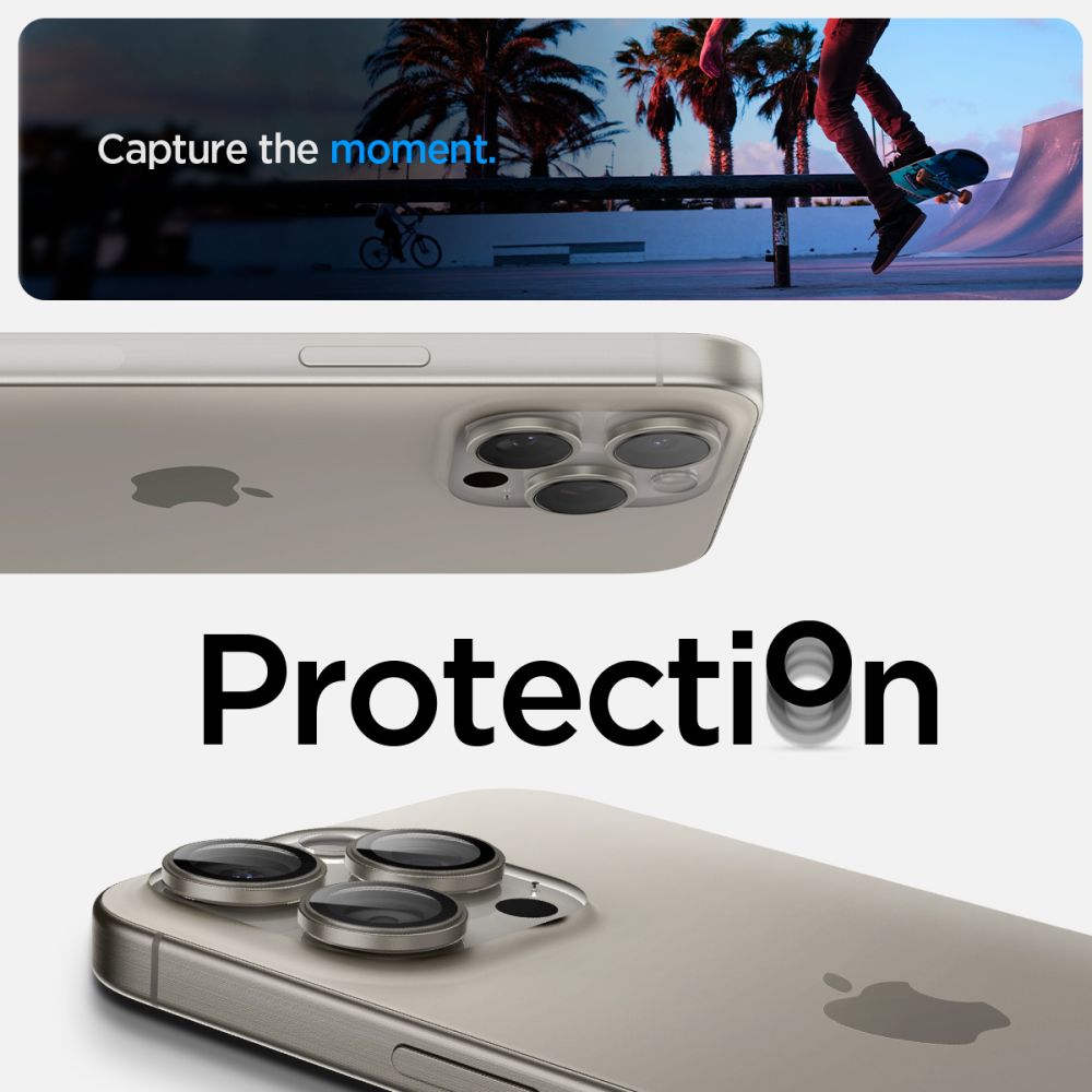 iPhone 15 Pro EZ Fit Optik Pro Lens Protector Natural Titanium
