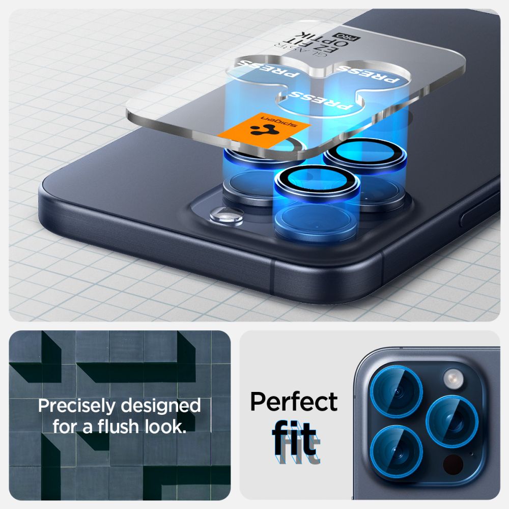 iPhone 14 Pro Max EZ Fit Optik Pro Lens Protector  Blue Titanium