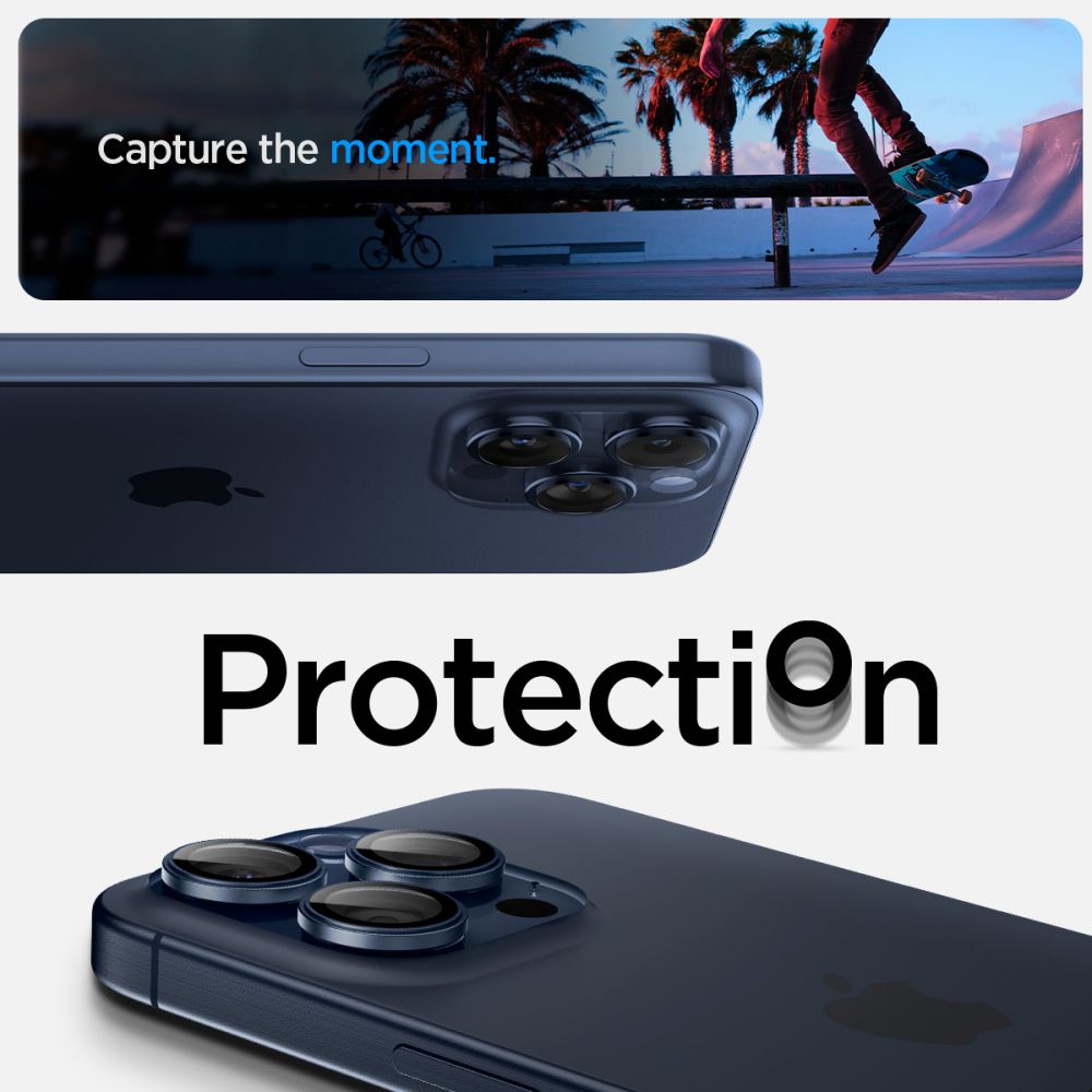 iPhone 14 Pro Max EZ Fit Optik Pro Lens Protector  Blue Titanium