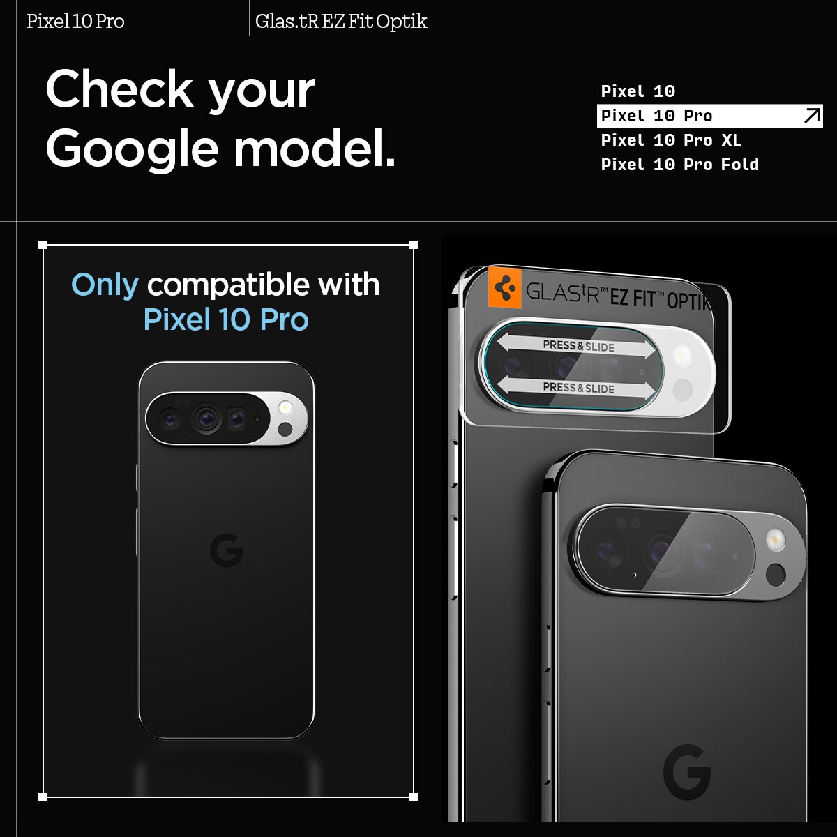 Google Pixel 10 Pro EZ Fit Optik Lens Protector (2-pack)