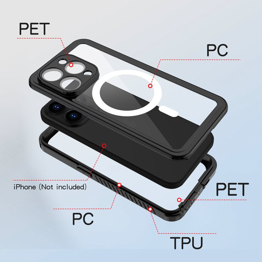 iPhone 15 Pro AMN Waterproof Case MagSafe Black