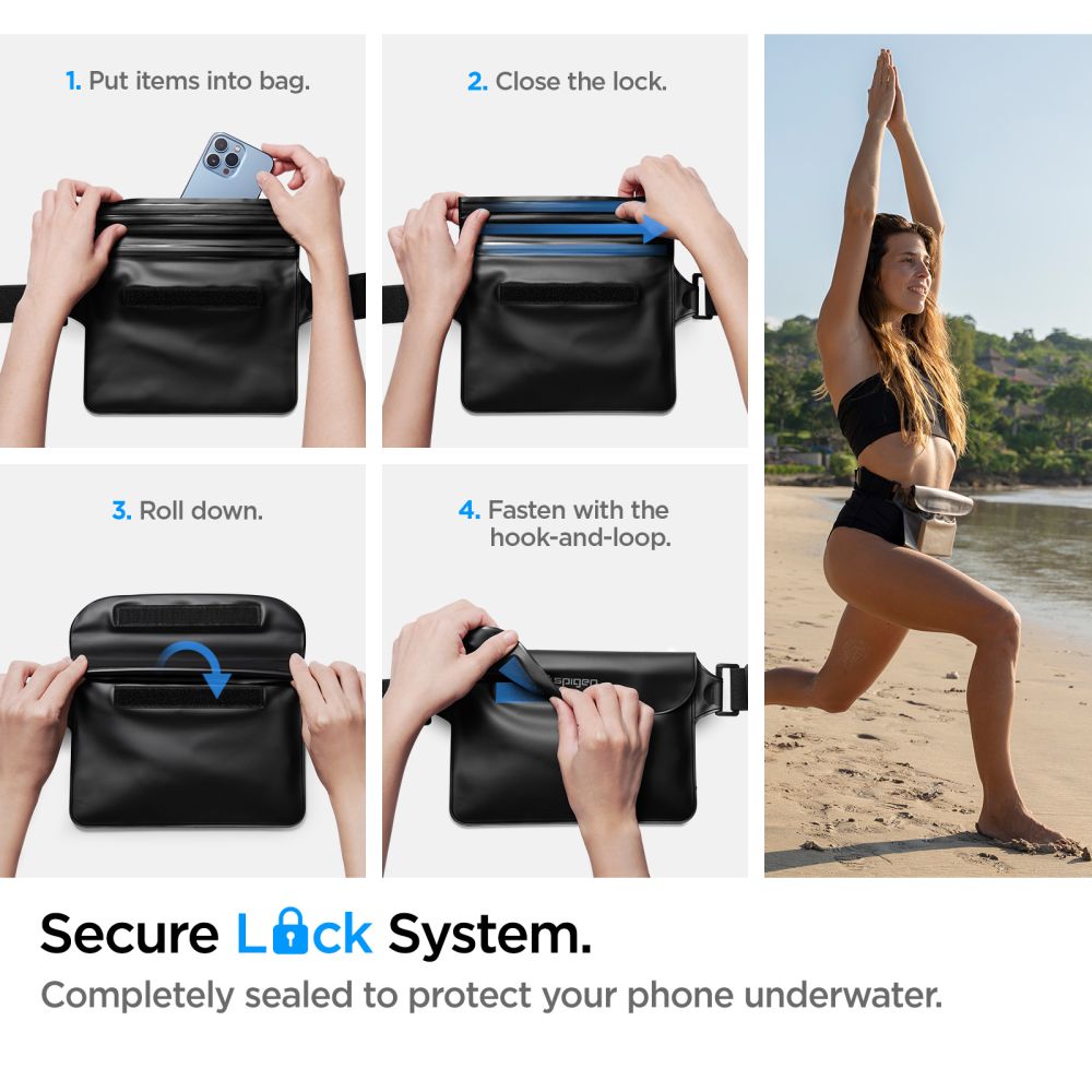 A620 Universal Aqua Shield WaterProof Waist Bag Black