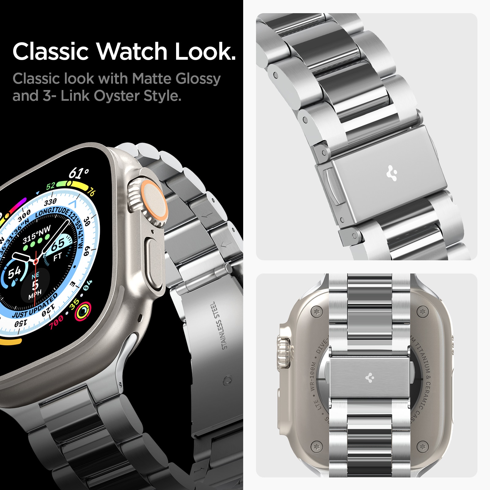 Apple Watch SE 44mm Modern Fit 316L Band Silver