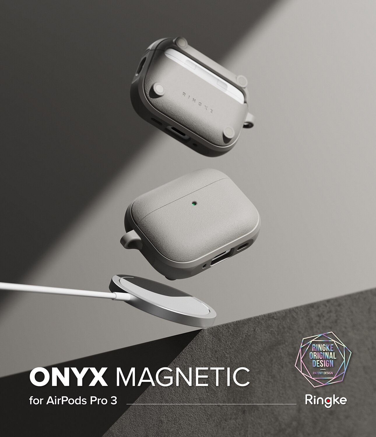 Apple AirPods Pro 3 Onyx Magnetic Case Warm Gray