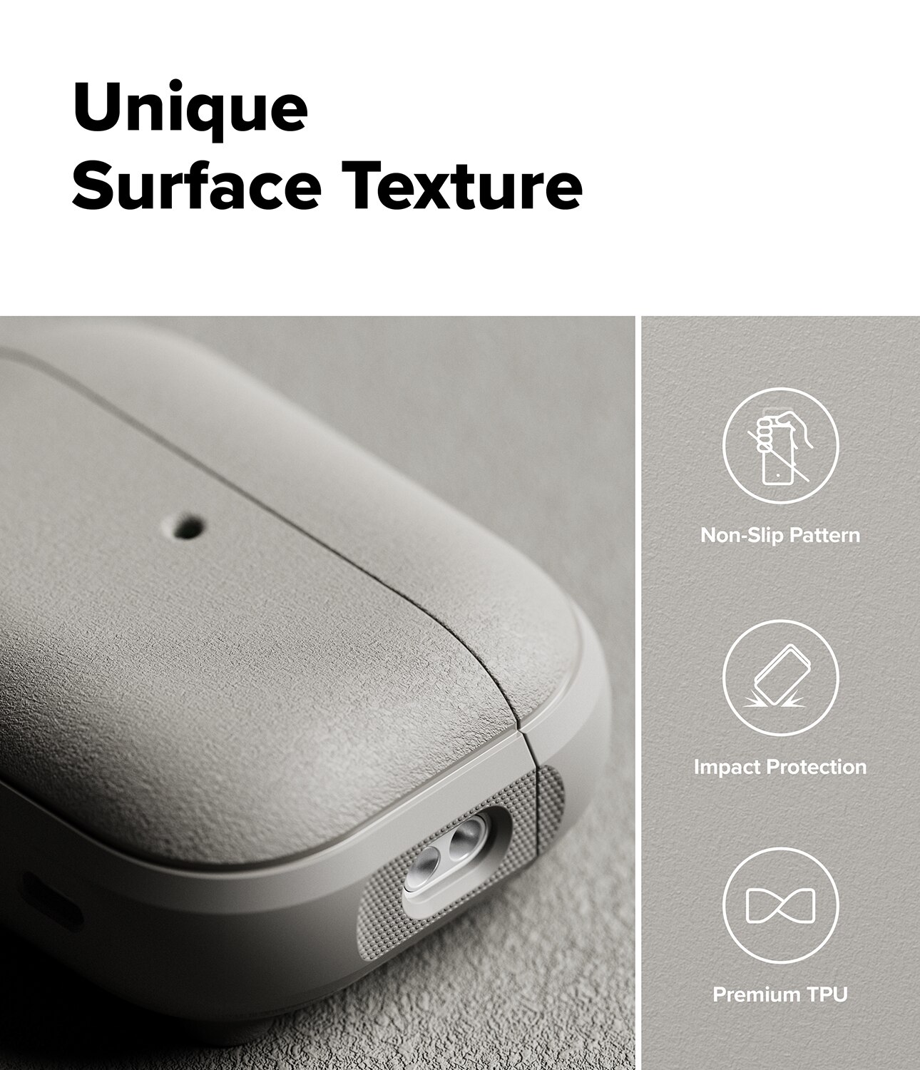Apple AirPods Pro 3 Onyx Magnetic Case Warm Gray