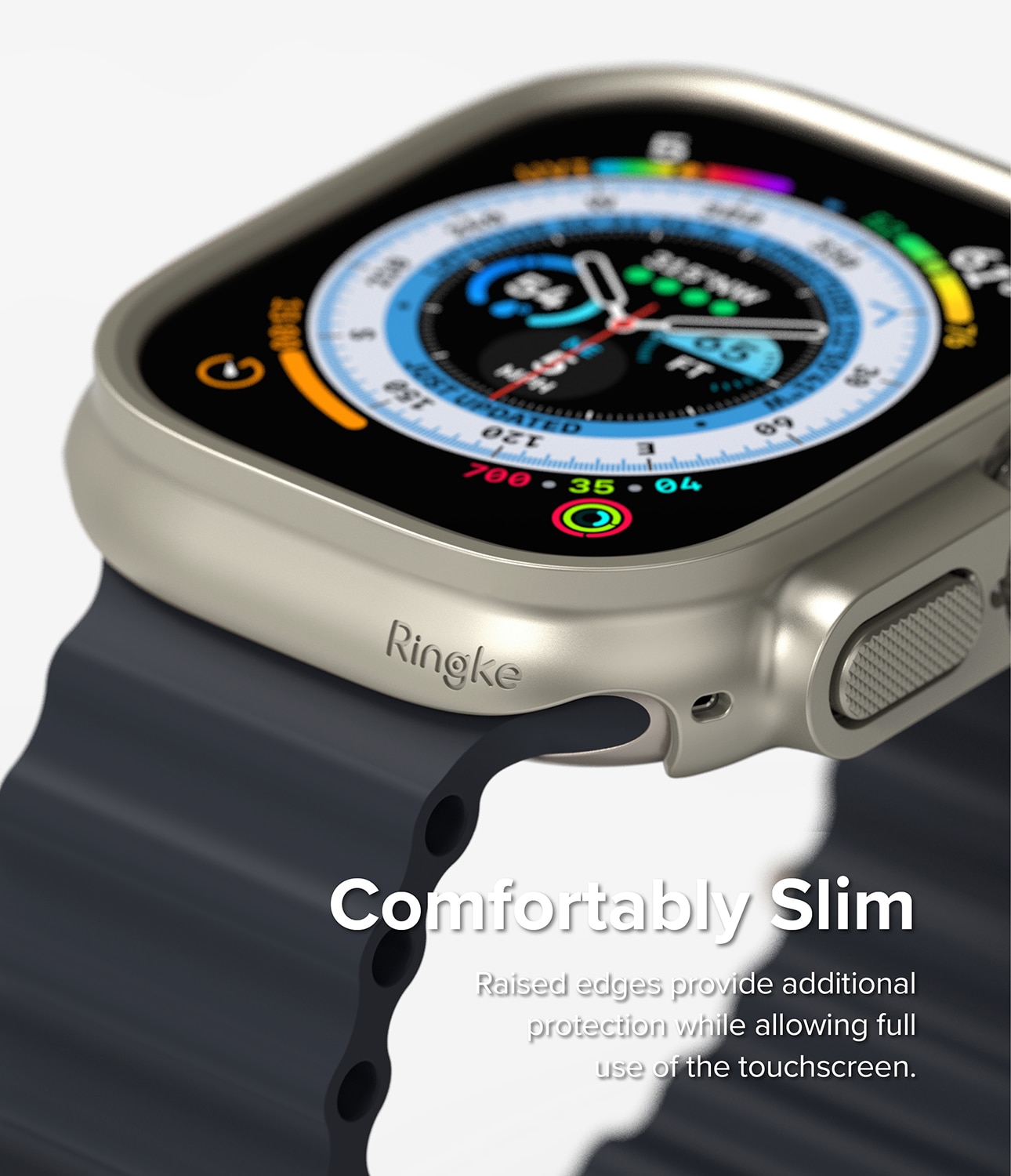 Apple Watch Ultra 2 49mm Slim Case (2-pack) Titanium Gray & Clear