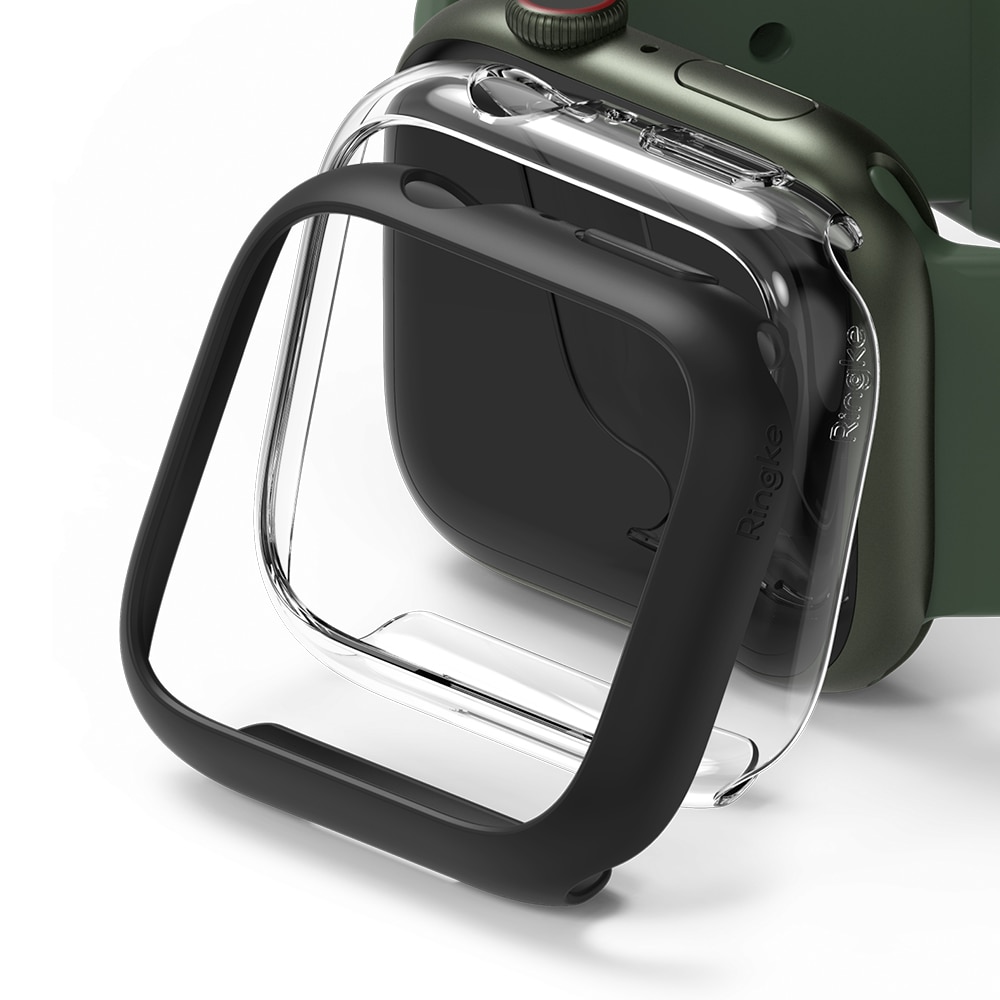 Apple Watch 41mm Series 9 Slim Case (2-pack) Matte Black & Clear