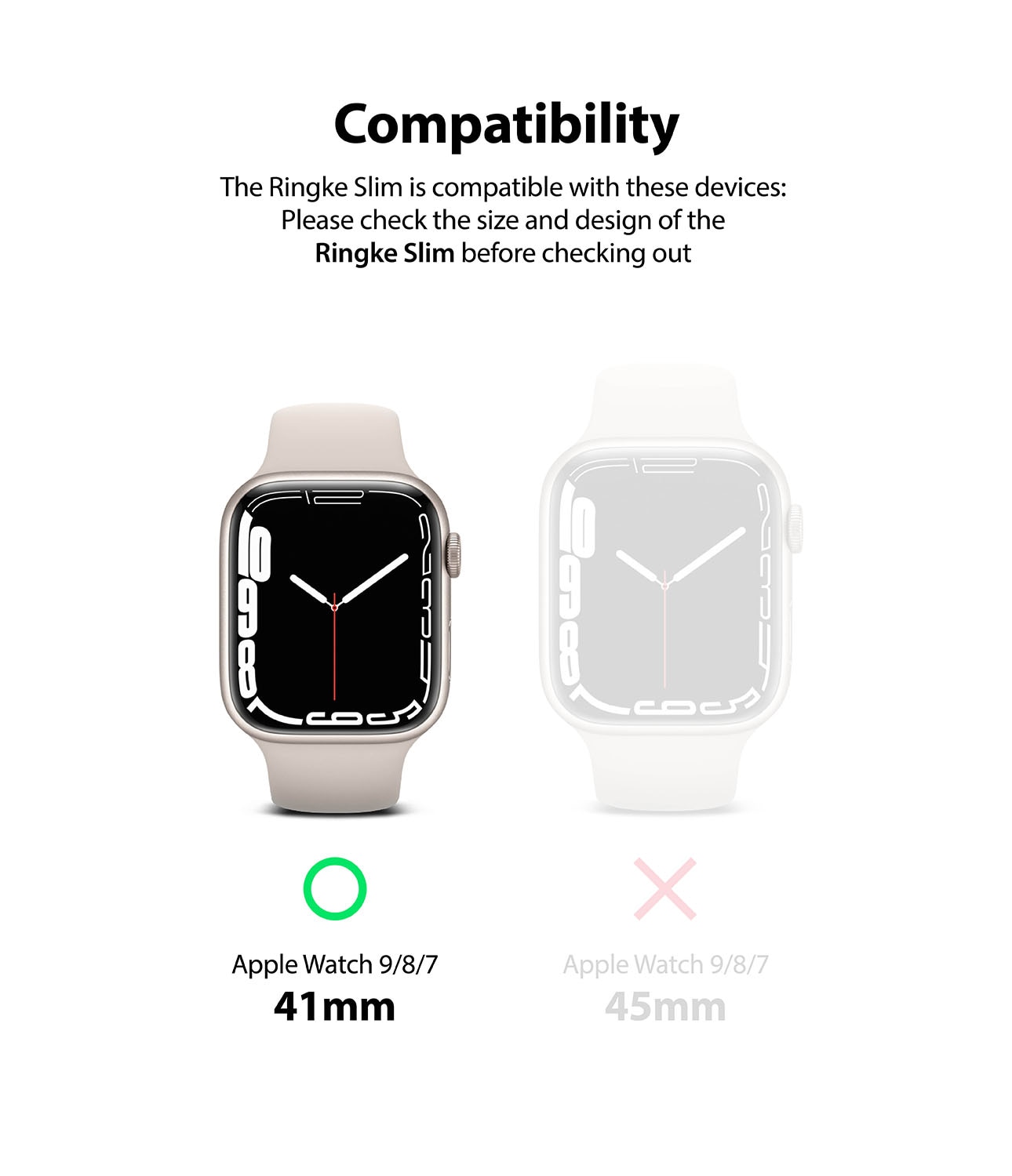 Apple Watch 41mm Series 9 Slim Case (2-pack) Pink & Clear