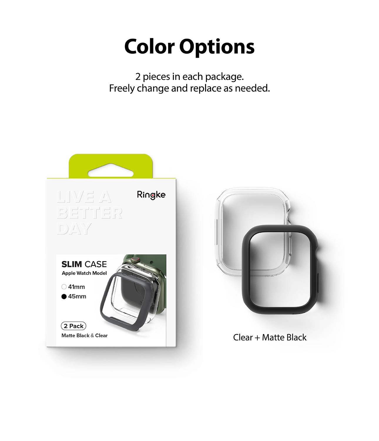 Apple Watch Series 9 45mm Slim Case (2-pack) Multi/Pattern