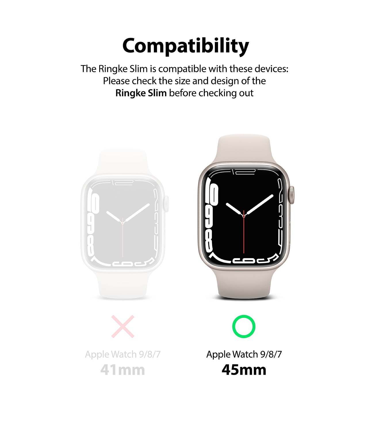 Apple Watch 45mm Series 9 Slim Case (2-pack) Pink & Clear